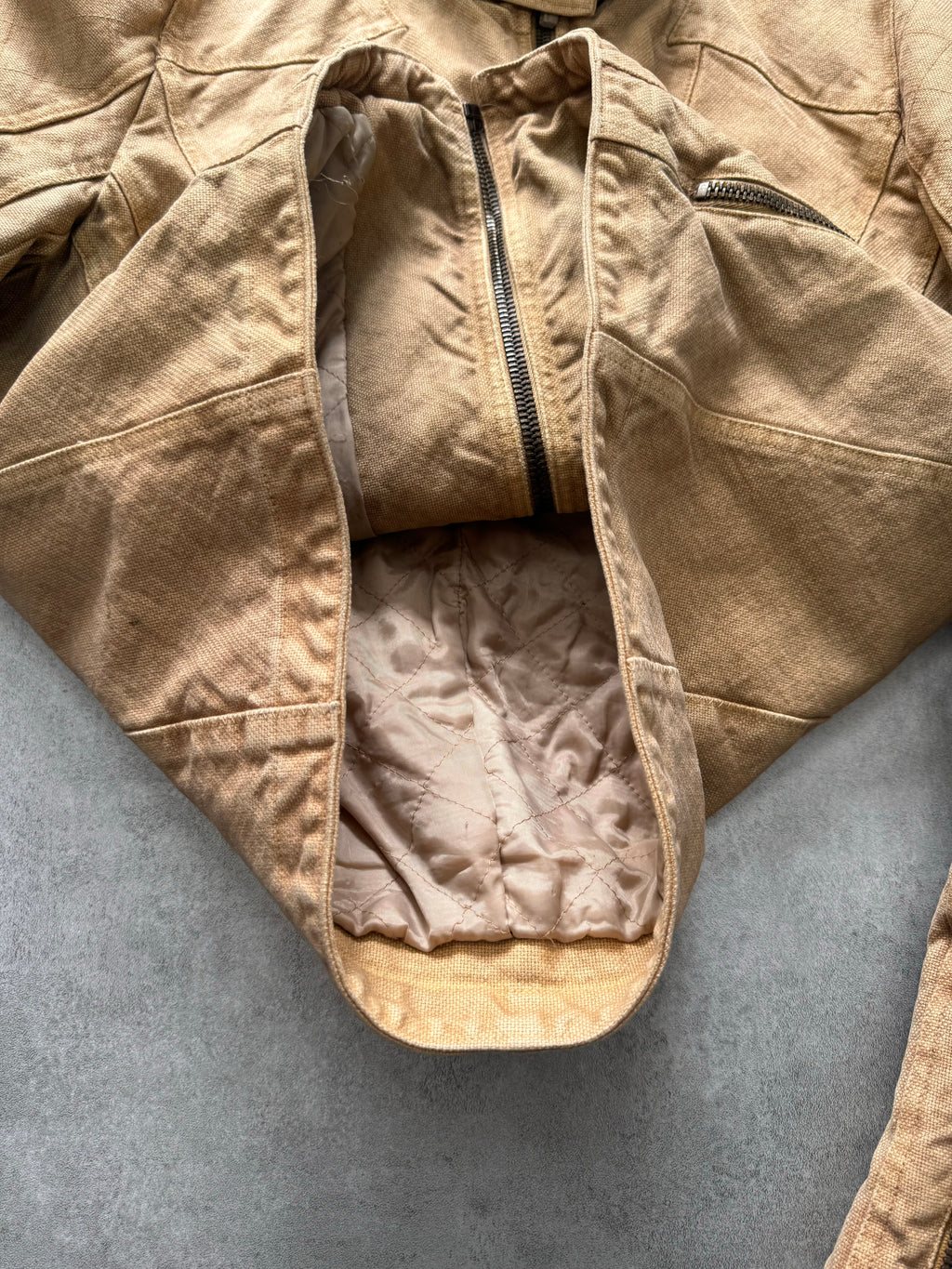 AW2004 Cavalli Astro Biker Beige Denim Jacket