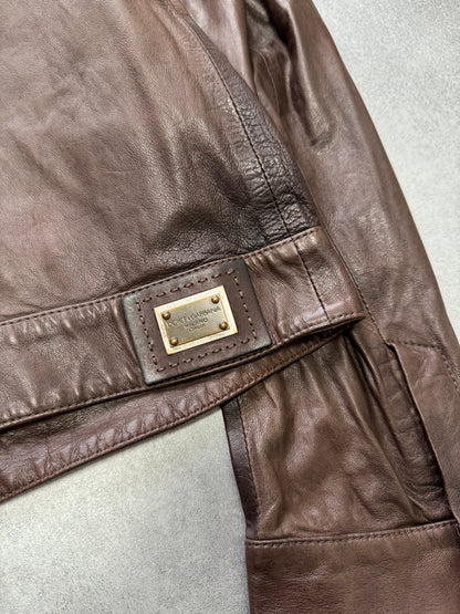 2000s Dolce & Gabbana Casual Leather Jacket (M)