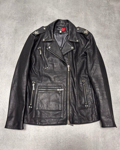 FW2011 Armani x Rihana Moto Black Leather Jacket (XS)