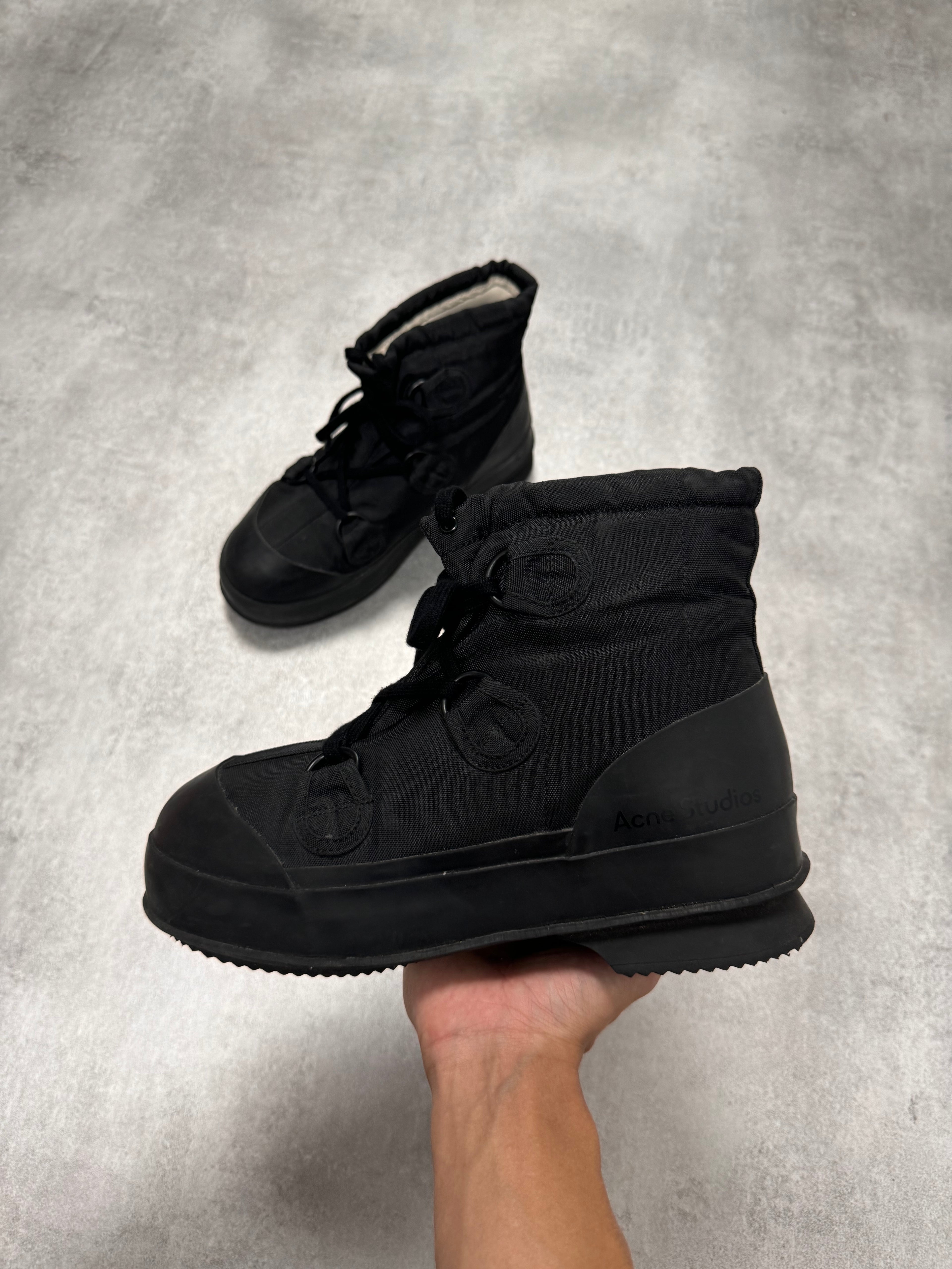 Acne Studios Chunky Lace Up Black Boots