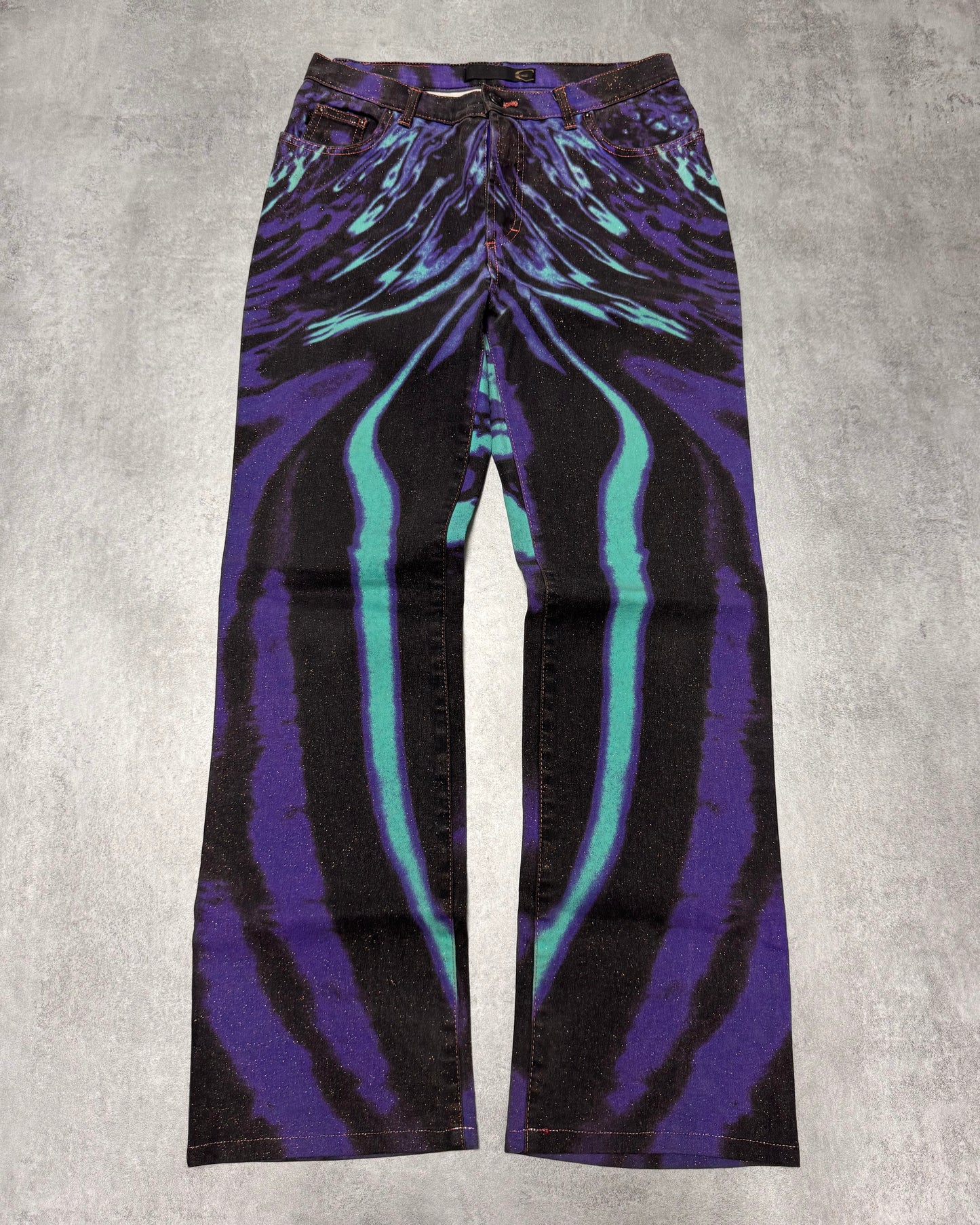 SS2002 Just Cavalli Hallucination Zebra Purple Pants (S)