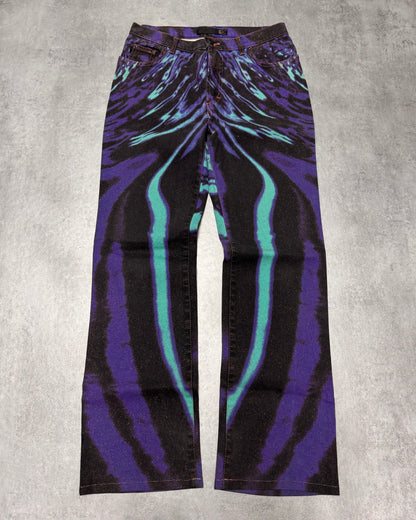 SS2002 Just Cavalli Hallucination Zebra Purple Pants (S)