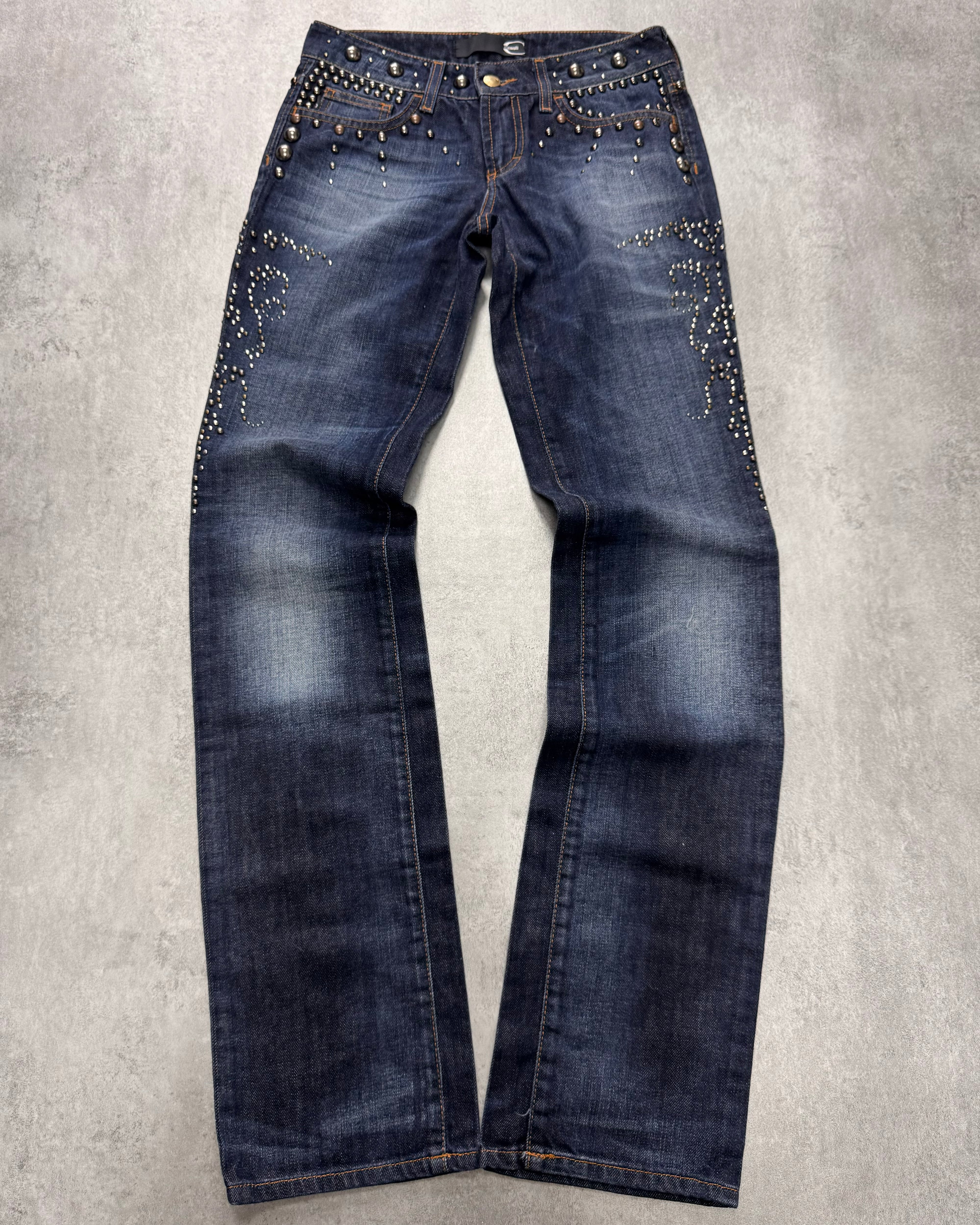 AW2010 Cavalli Studded Sun Faded Jeans