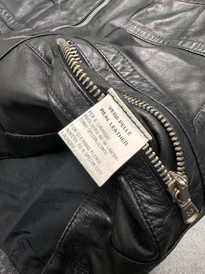 SS2002 Dolce & Gabbana Multi-Zip Cropped Leather Jacket (S/M)