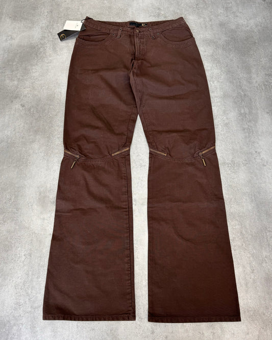 2000 年代 Just Cavalli 及膝拉链棕色长裤 (M)