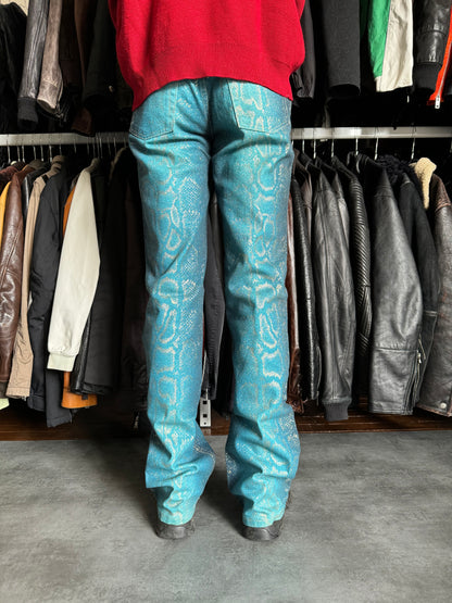 AW1999 Roberto Cavalli Blue Python Skin Legend Pants  (S) - 5