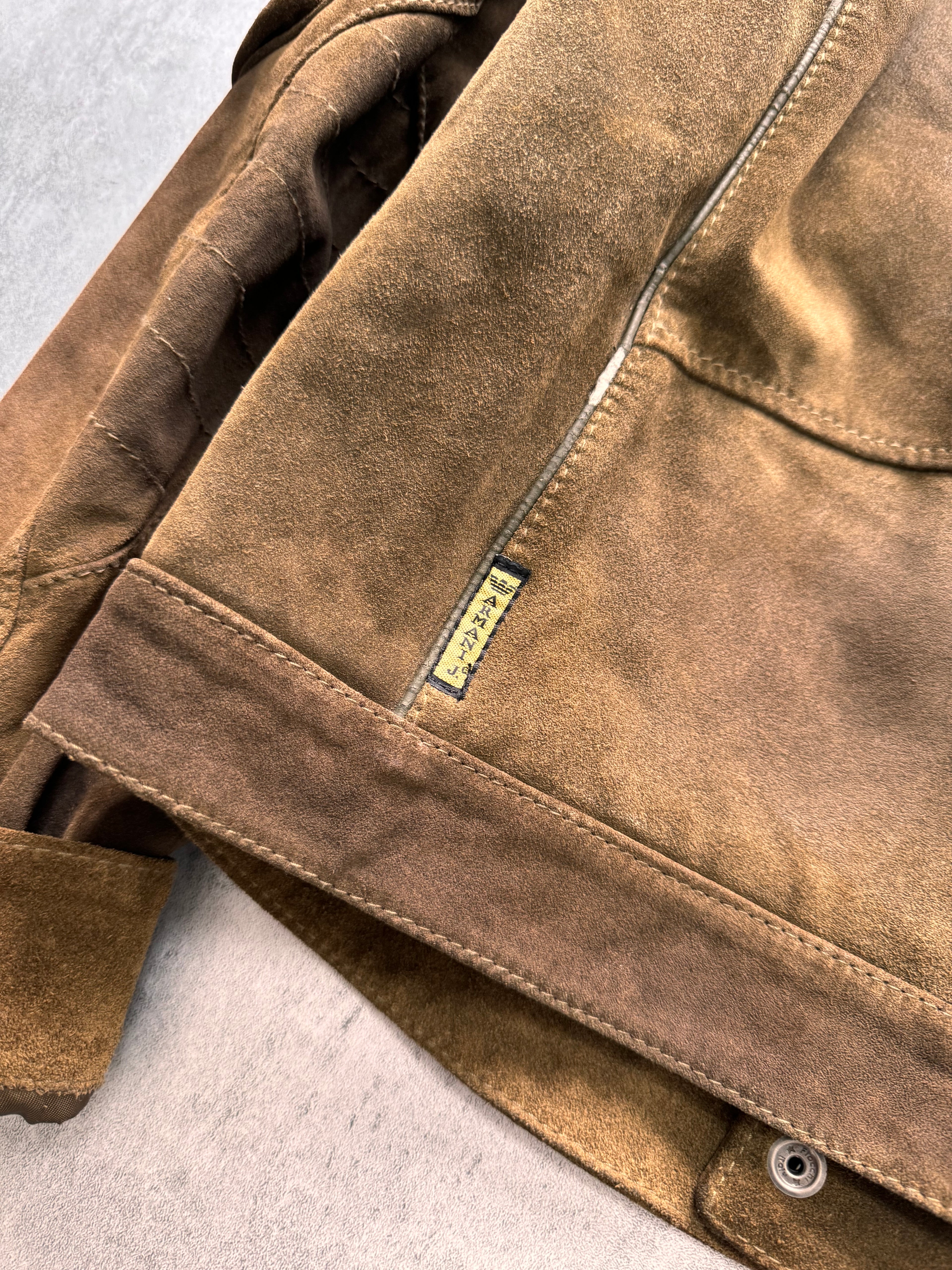 2000年代 アルマーニ テクニカル アビエイター レザー ジャケット (M)