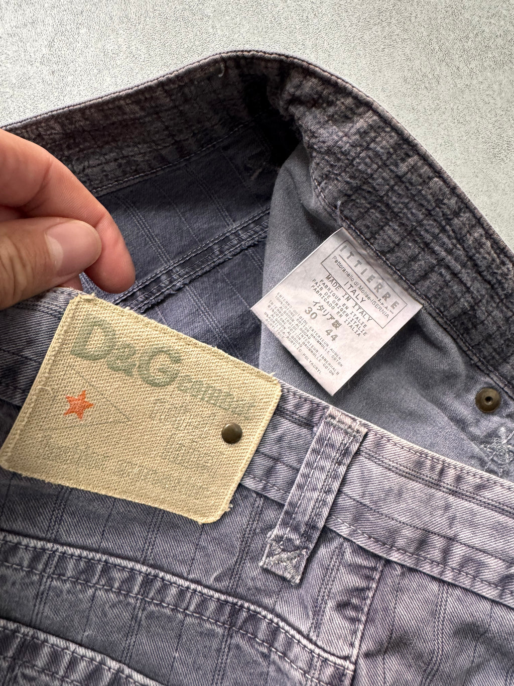 2000s Dolce & Gabbana Purple Grey Stripes Short