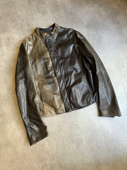 AW2019 Giorgio Armani Faded Samurai Leather Jacket (M) - 10