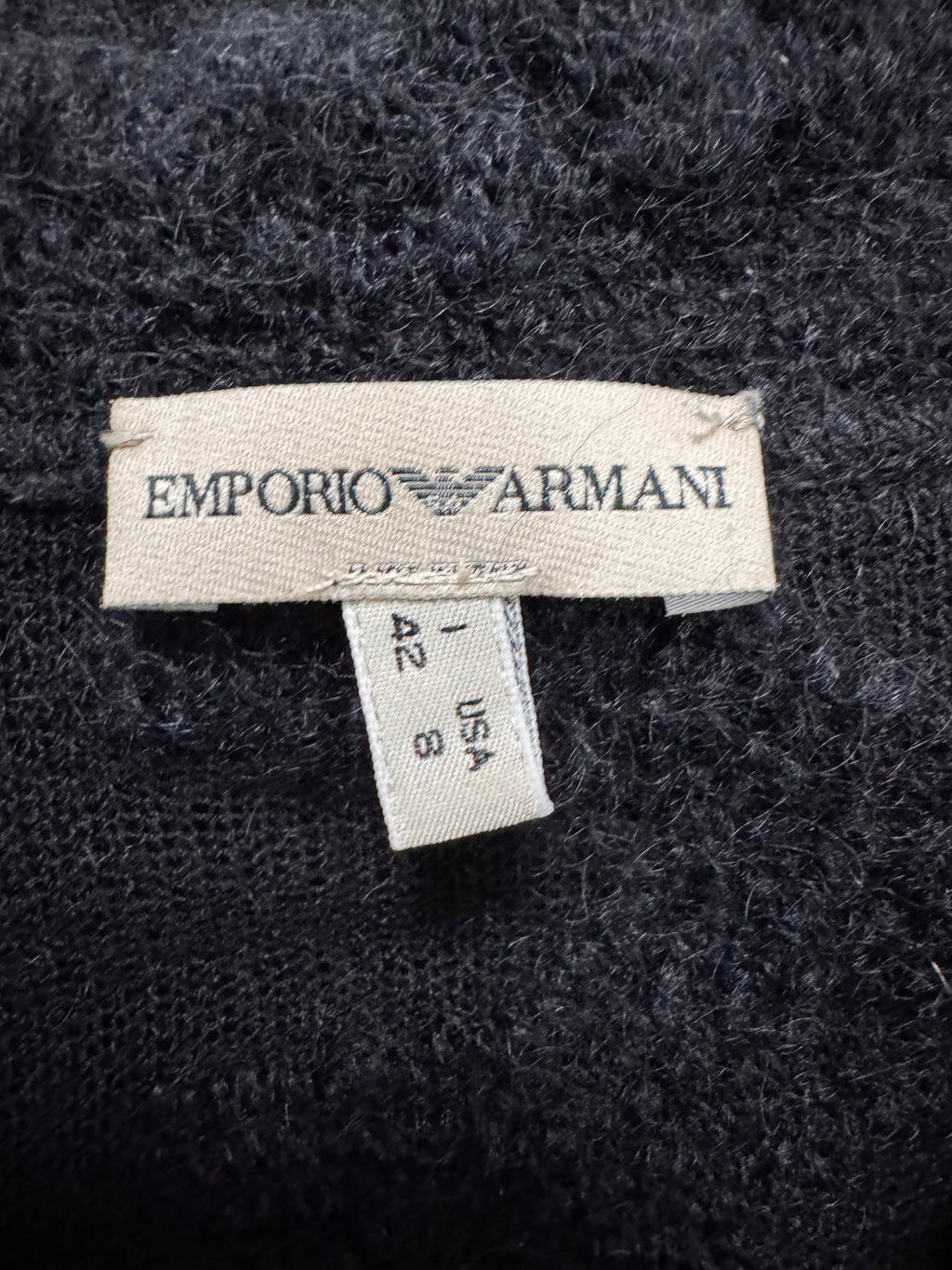 2000s Emporio Armani Wool 3D Shapes Cropped Buttoned Sweater