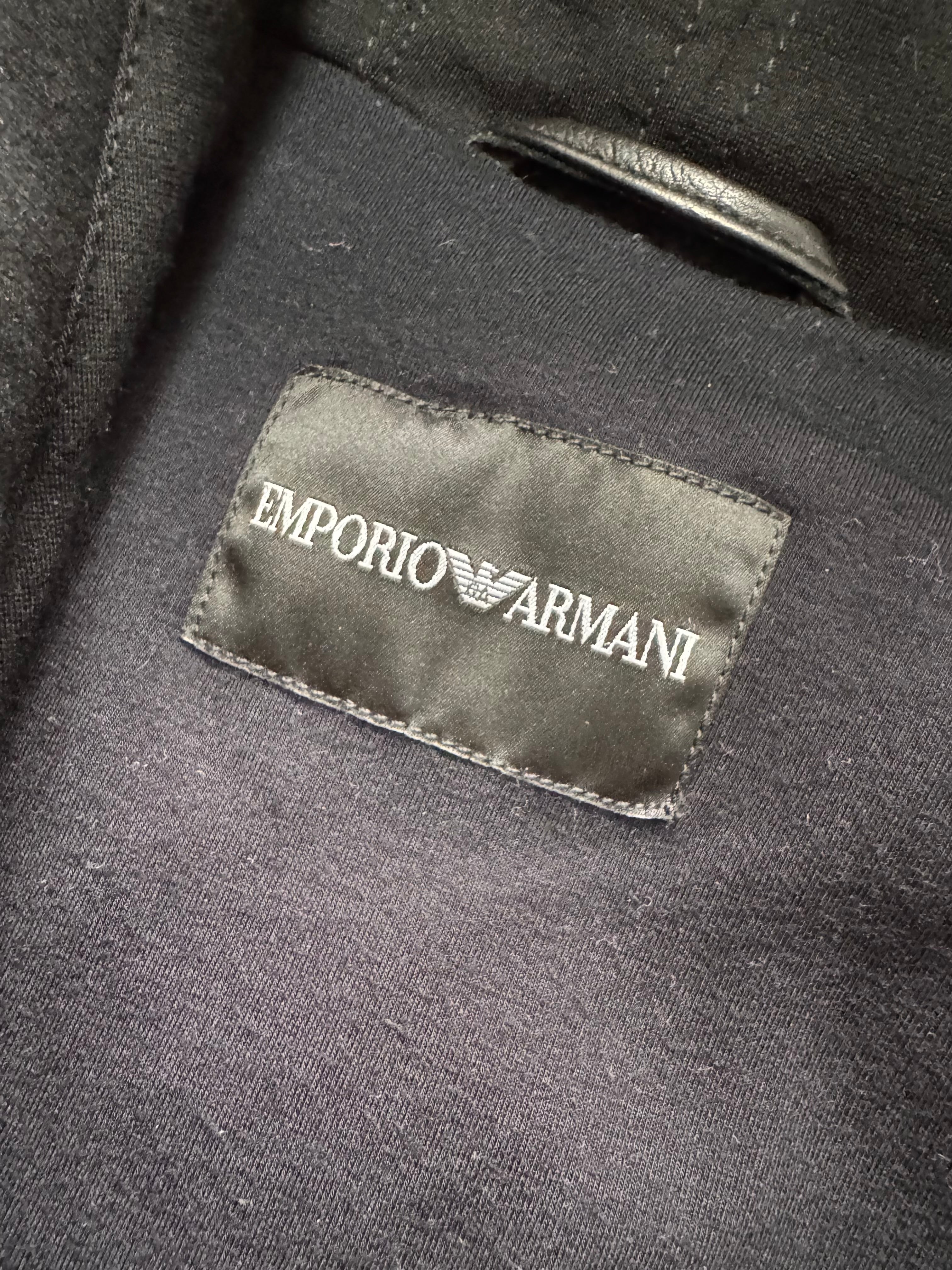 FW2012 Emporio Armani Ninja Asymmetrical Leather Hooded Coat