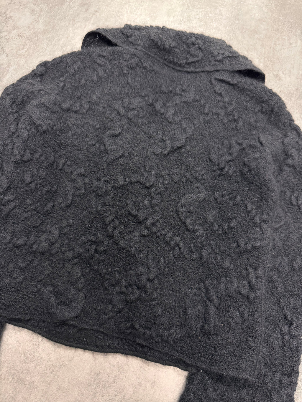 2000s Emporio Armani Wool 3D Shapes Cropped Buttoned Sweater