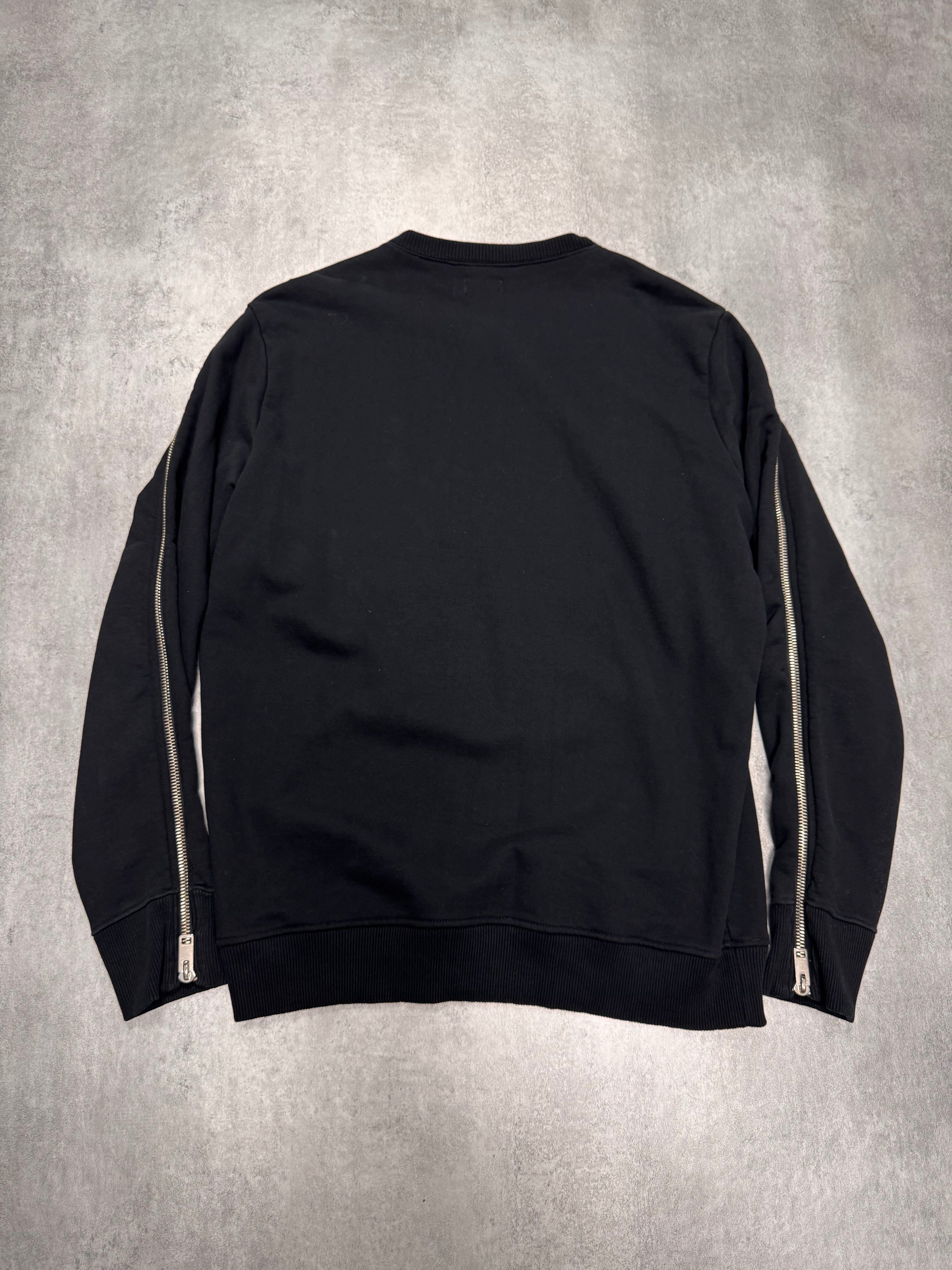 2000s Diesel Cicular Front Zip Black Sweater