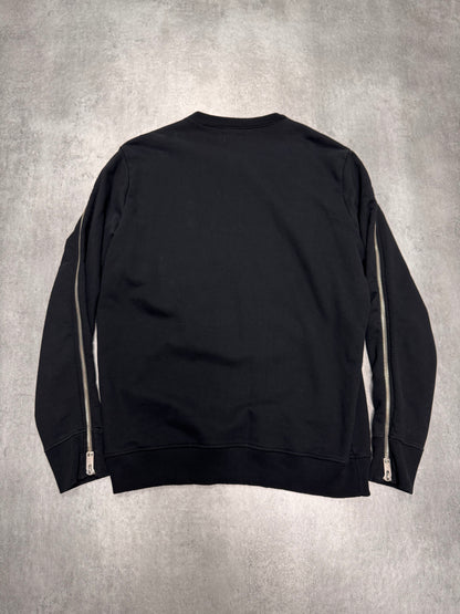 2000s Diesel Cicular Front Zip Black Sweater (XL)