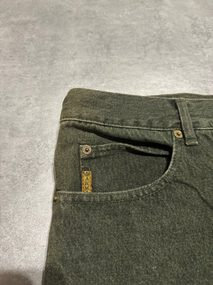 1990s Armani Faded Green Denim Cozy Pants (M/L) - 7