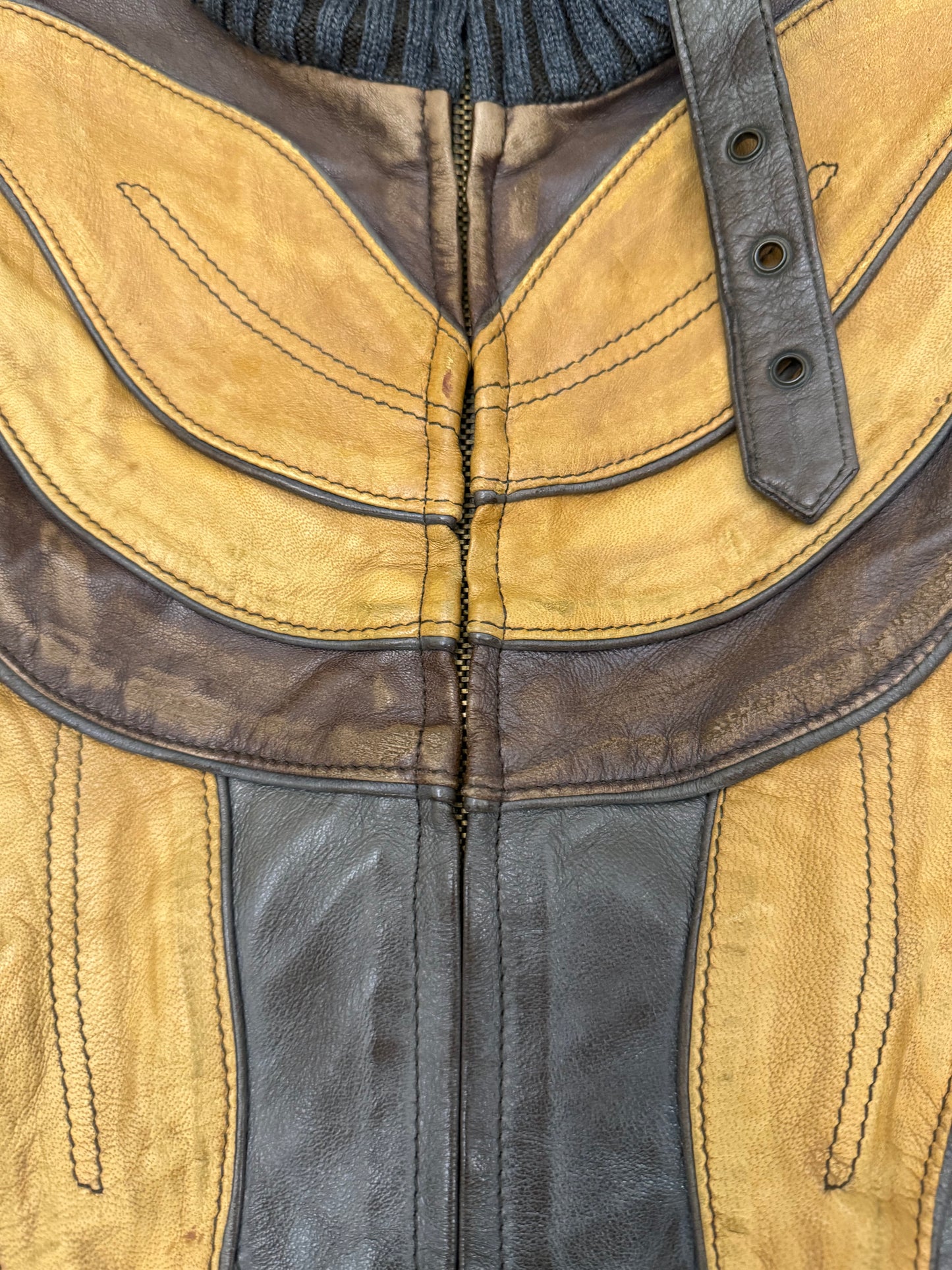 00s Cavalli Class Parrot Patchwork Leather Jacket (M/L)