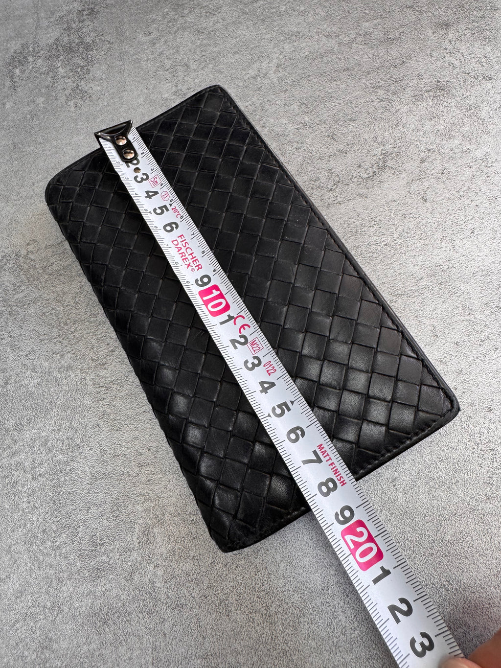 1990s Bottega Venetta Intrecciato Black Woven Leather Wallet