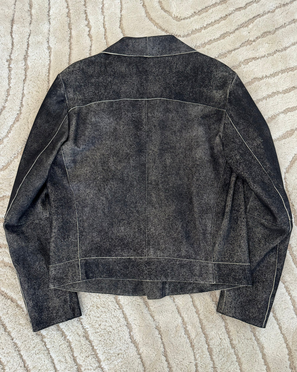 FW2015 Armani Asymmetrical Raw Leather Jacket (M)