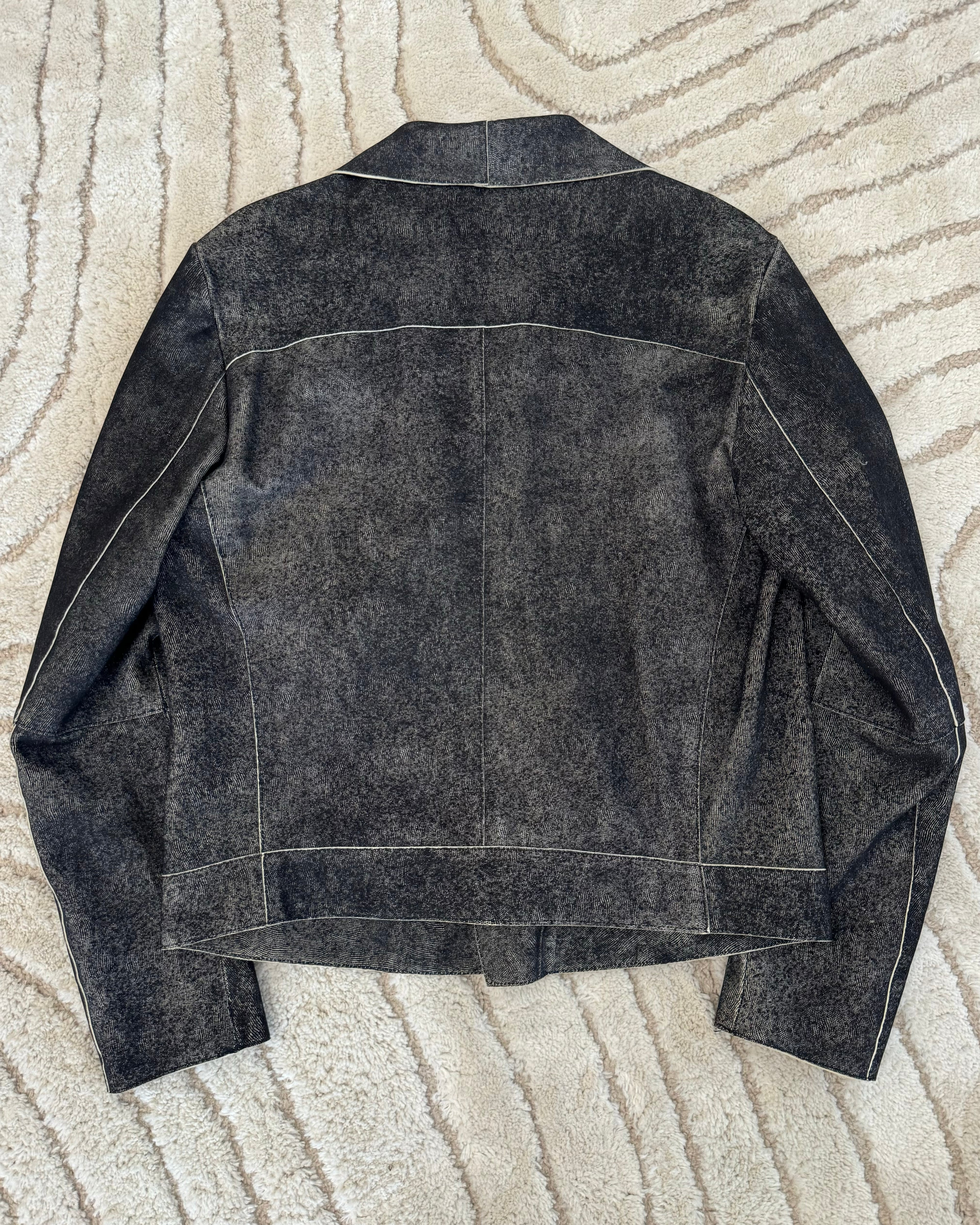 FW2015 Armani Asymmetrical Raw Leather Jacket (M)
