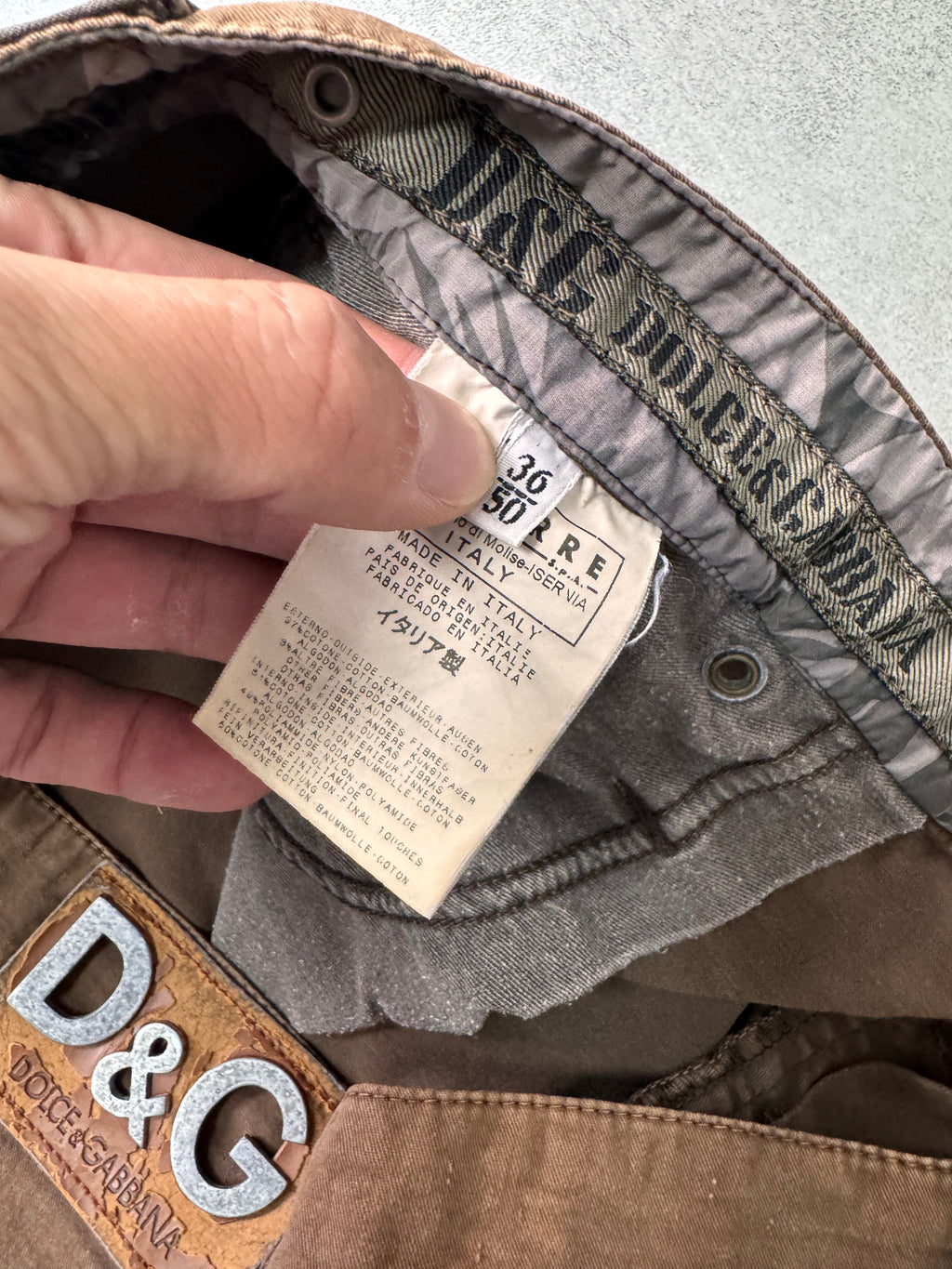 SS2004 Dolce & Gabbana Parachute Cargo Brown Pants