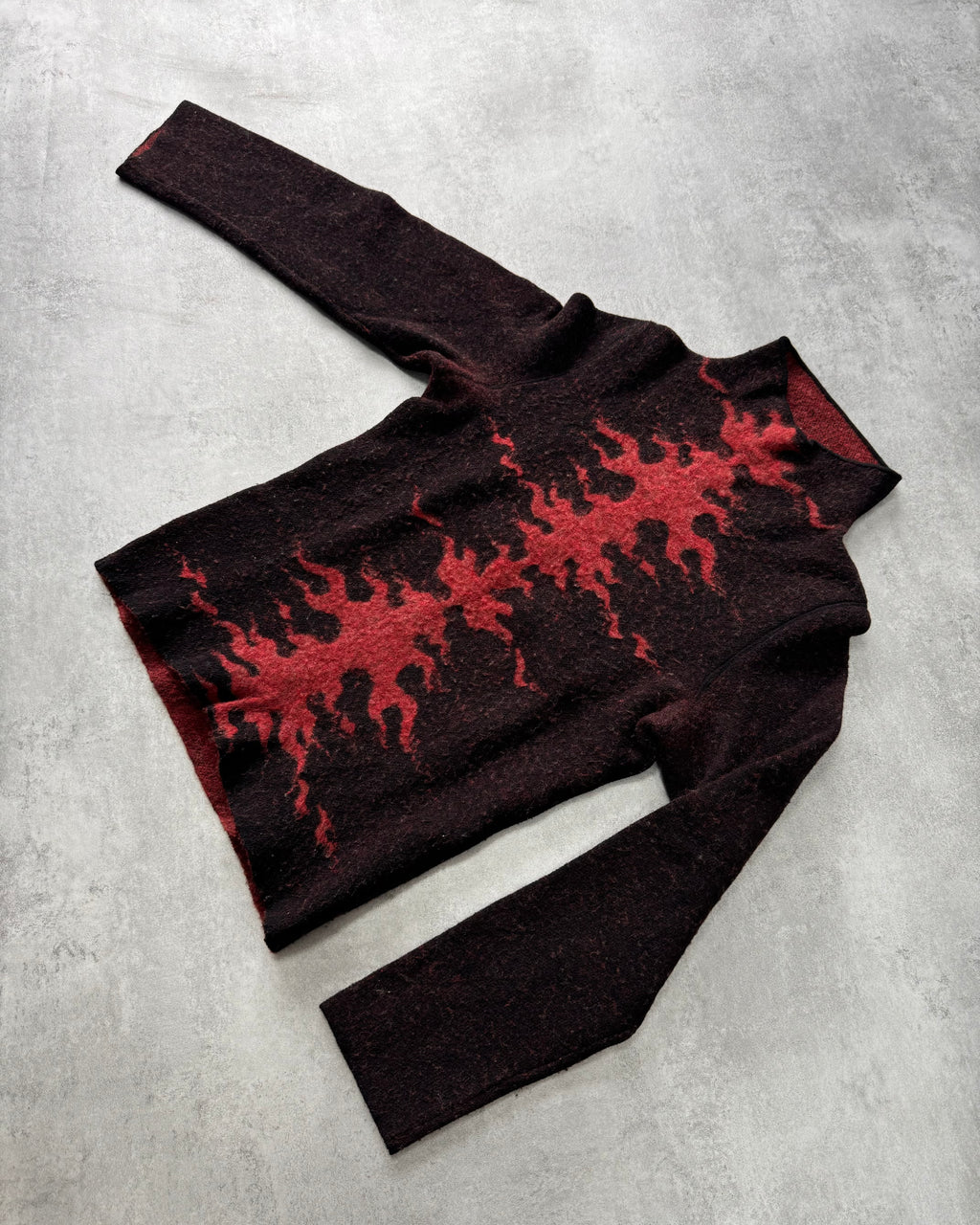1990s Roberto Cavalli Red Fire High Neck Sweater (S/M)