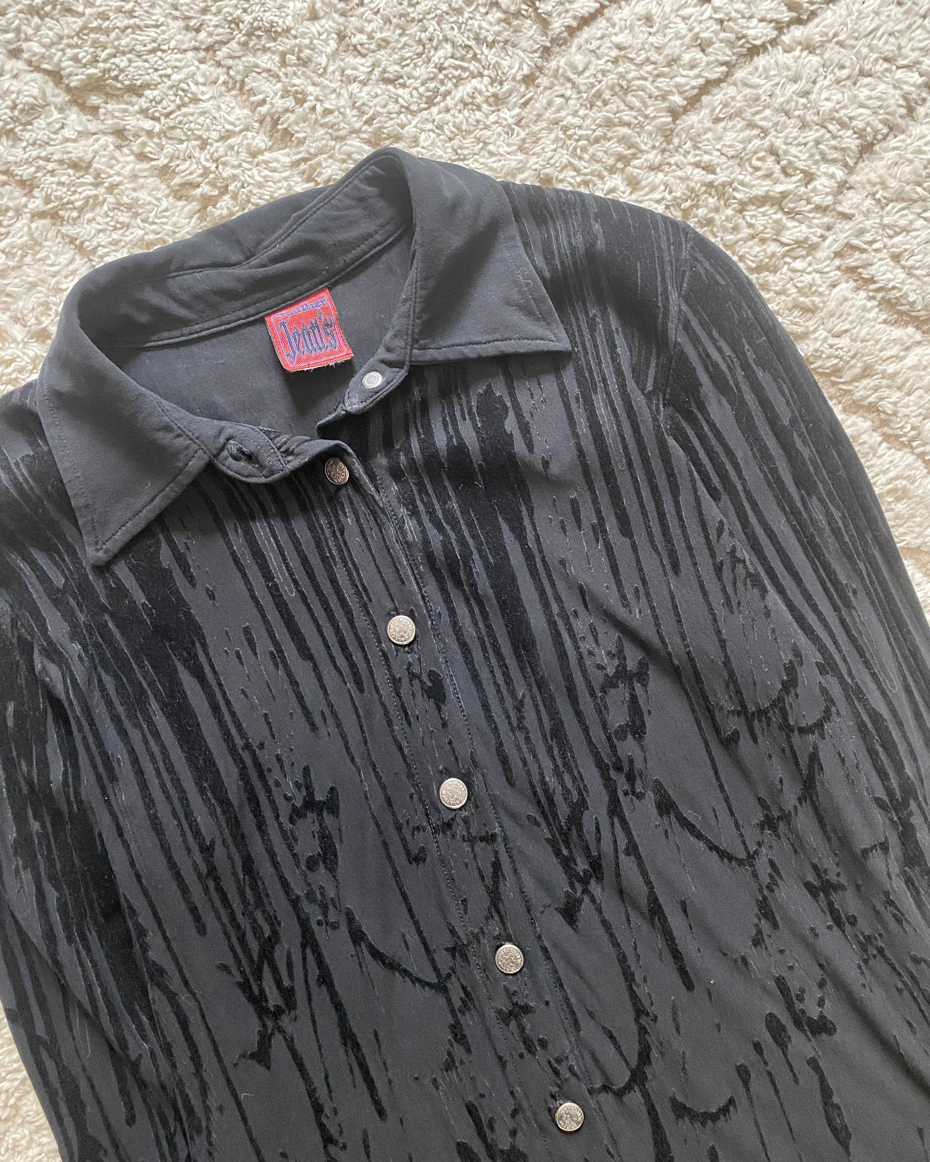 AW98 Jean Paul Gaultier Velvet Blood Drip Shirt (XS)