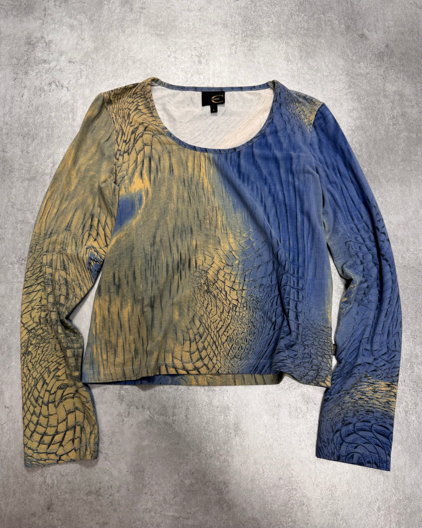 SS2002 Cavalli Crocodile Blue Sky & Sand Longsleeve (XS)