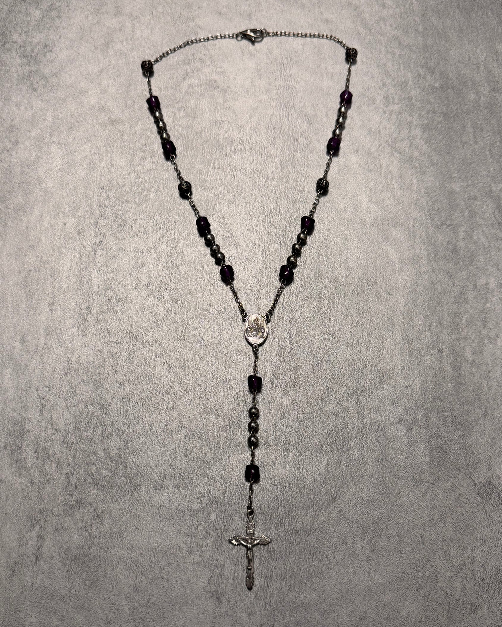 Dolce & Gabbana Purple Crystal Rosary Necklace