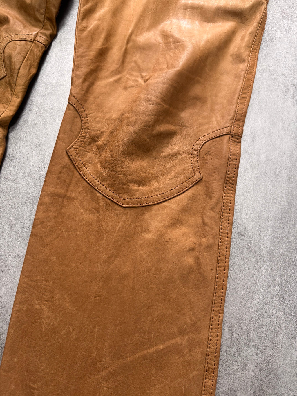 SS2003 Roberto Cavalli Biker Beige Leather Pants