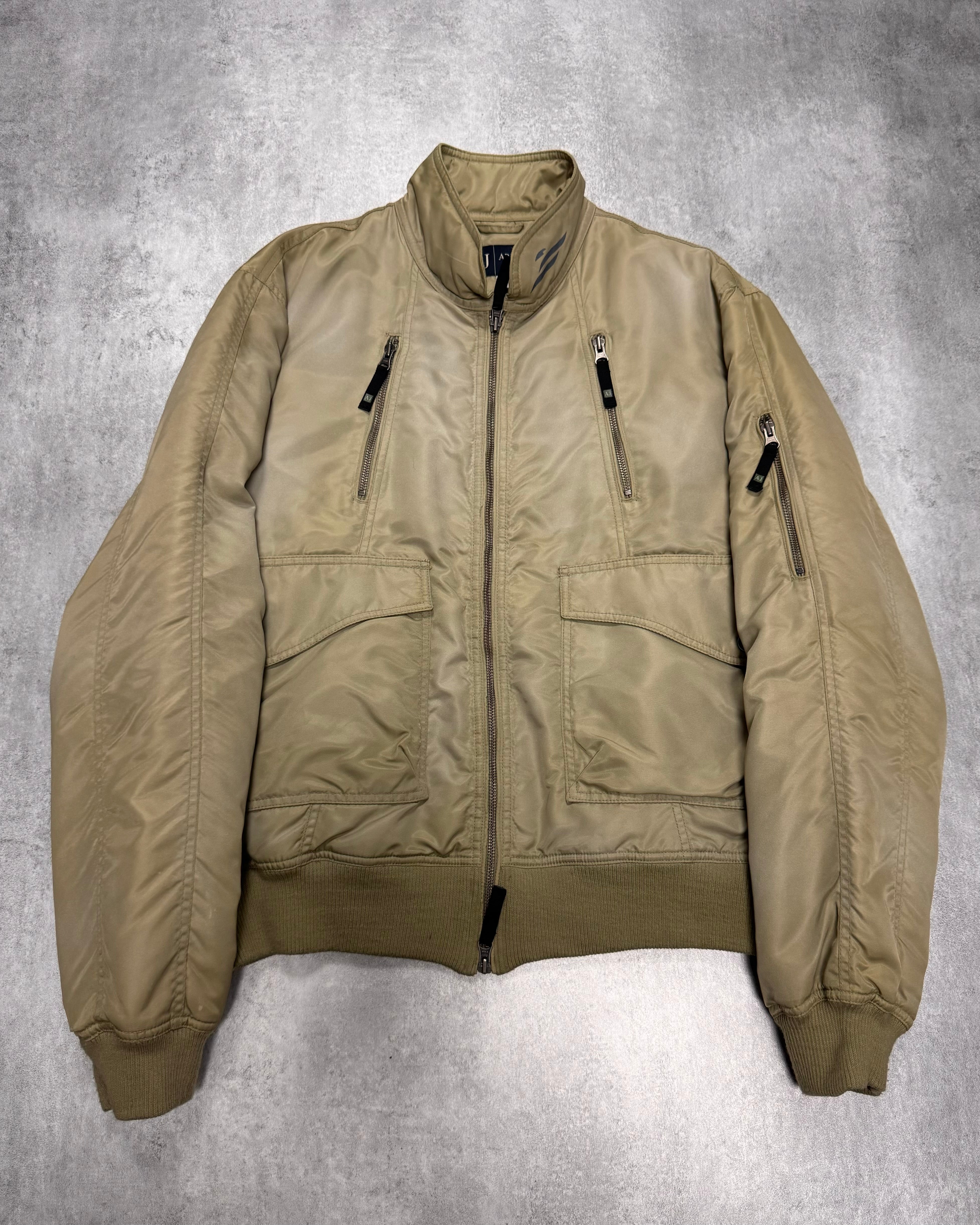 2000s Armani Beige Washed Utility Drift Bomber Jacket – Dolce Vita Hub