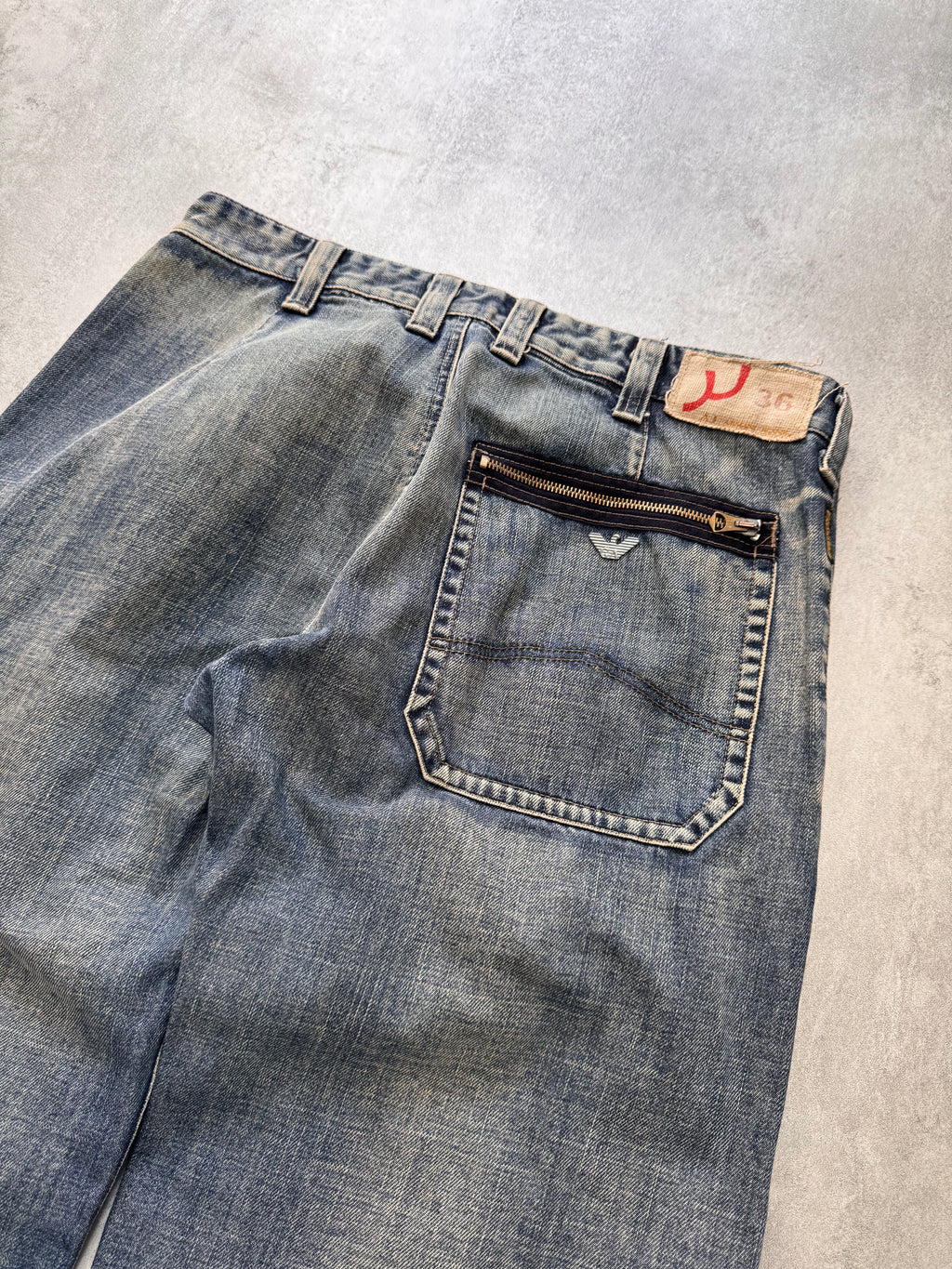 2000s Armani Cargo Wide Denim Jeans
