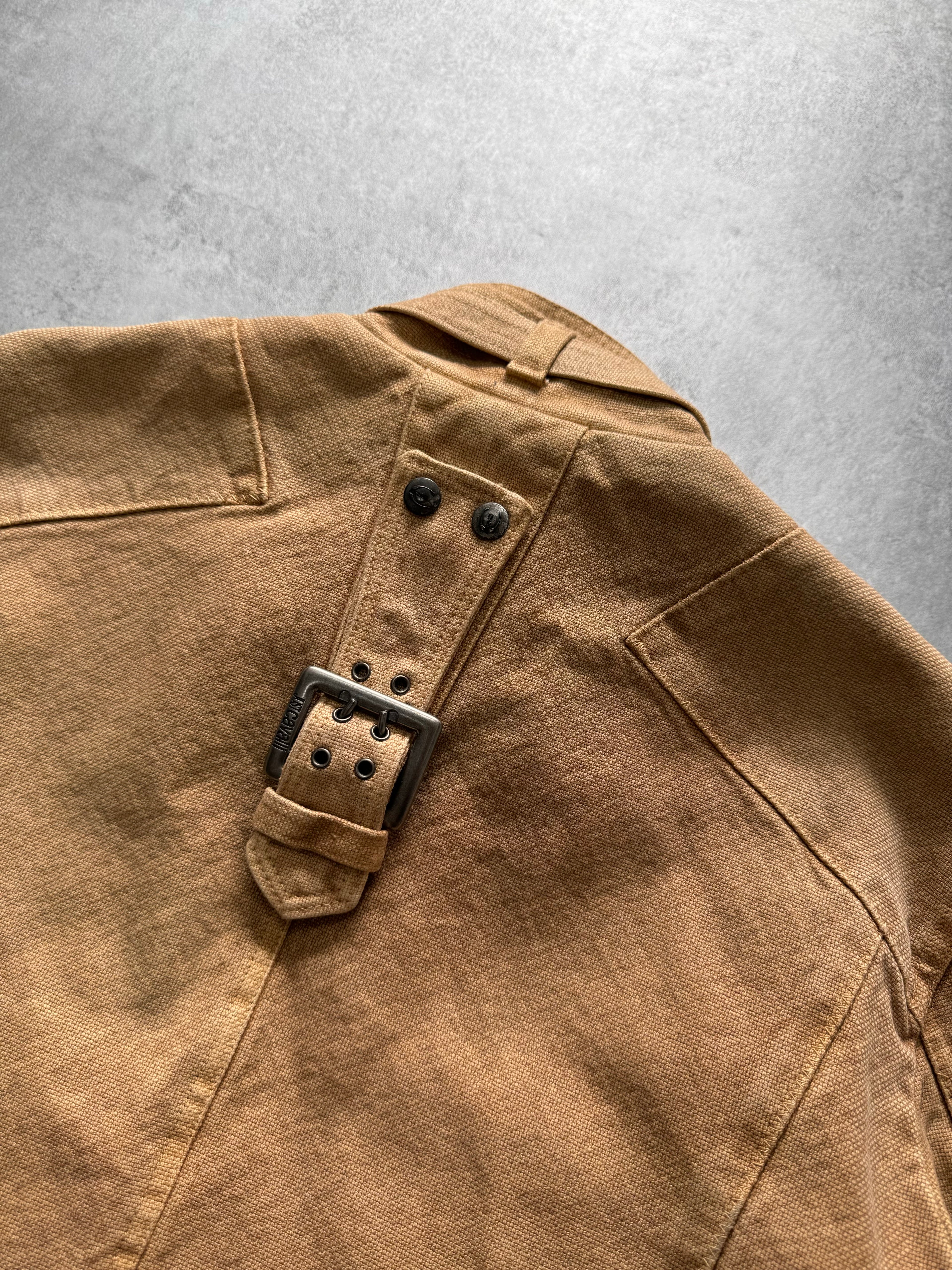 AW2004 Cavalli Astro Biker Beige Denim Jacket