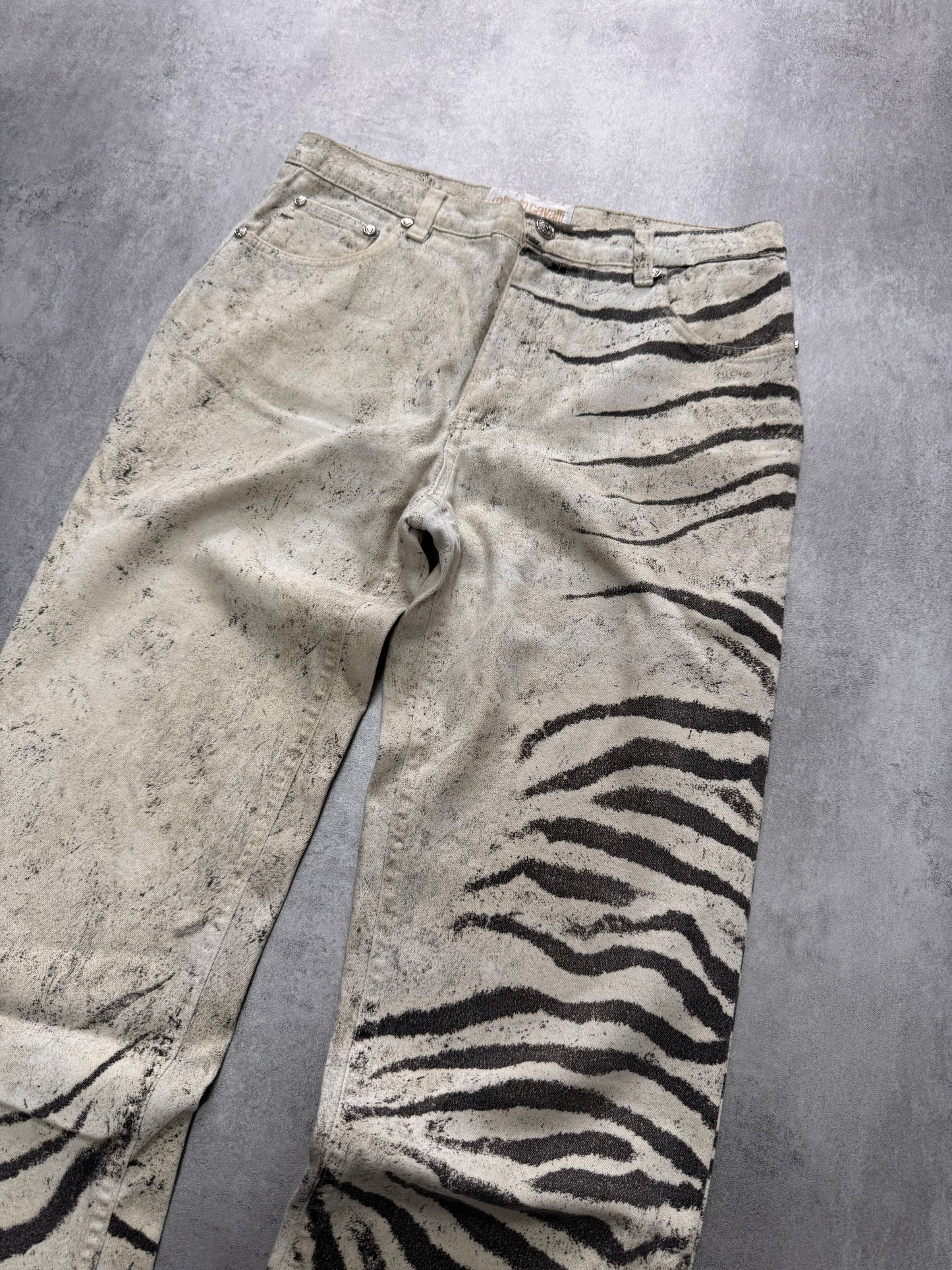 2000s Roberto Cavalli Zebra Marble Pants (S/M)