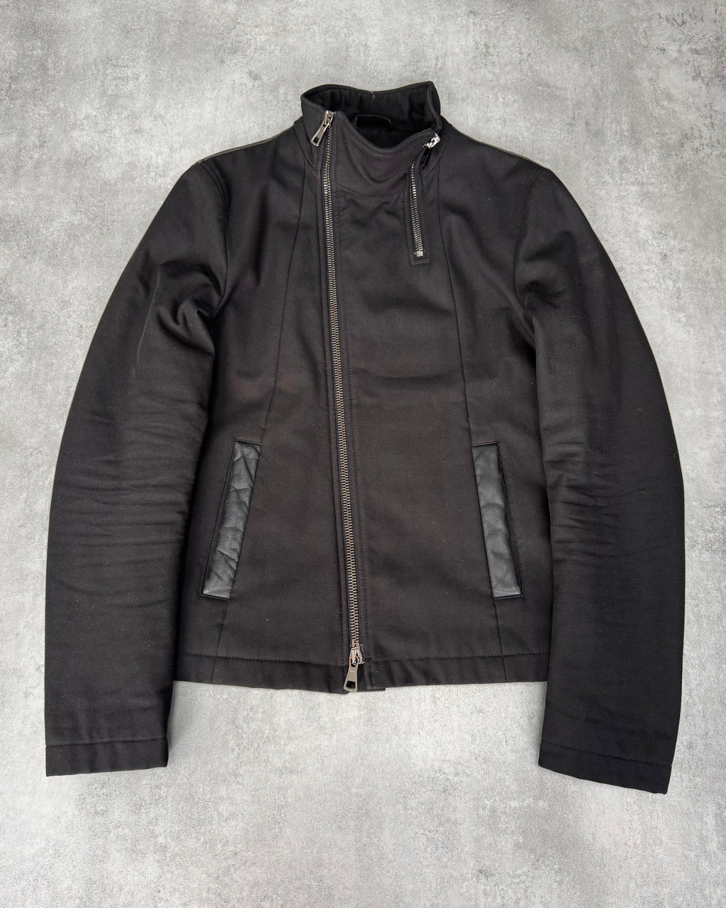 FW2012 Emporio Armani Asymmetrical Zip Biker Hybrid Jacket