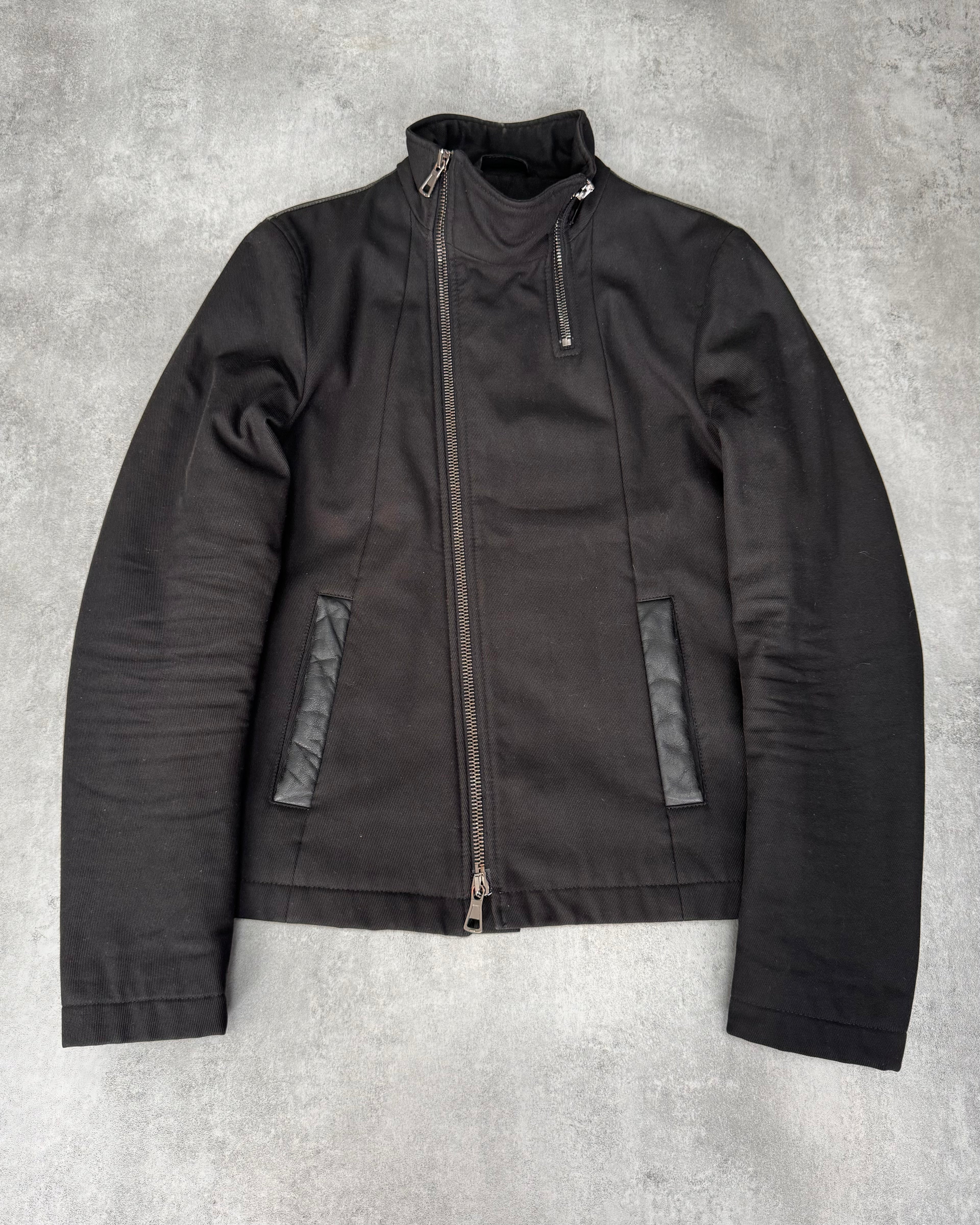 FW2012 Emporio Armani Asymmetrical Zip Biker Hybrid Jacket