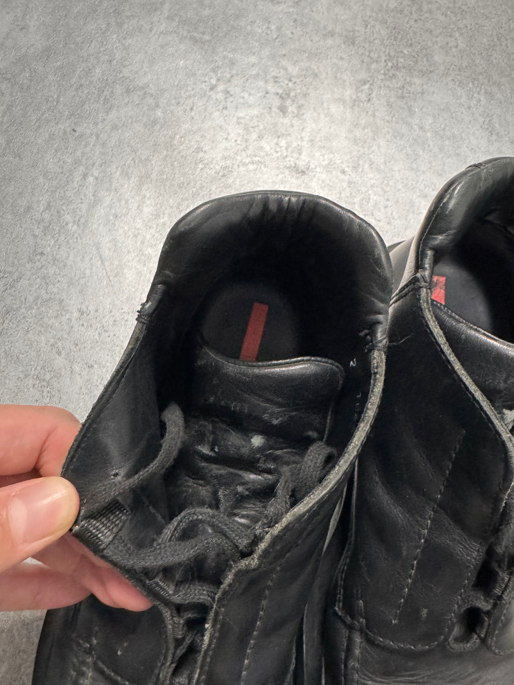 FW2000 Prada Vibram Hybrid Outdoor Black Leather Shoes