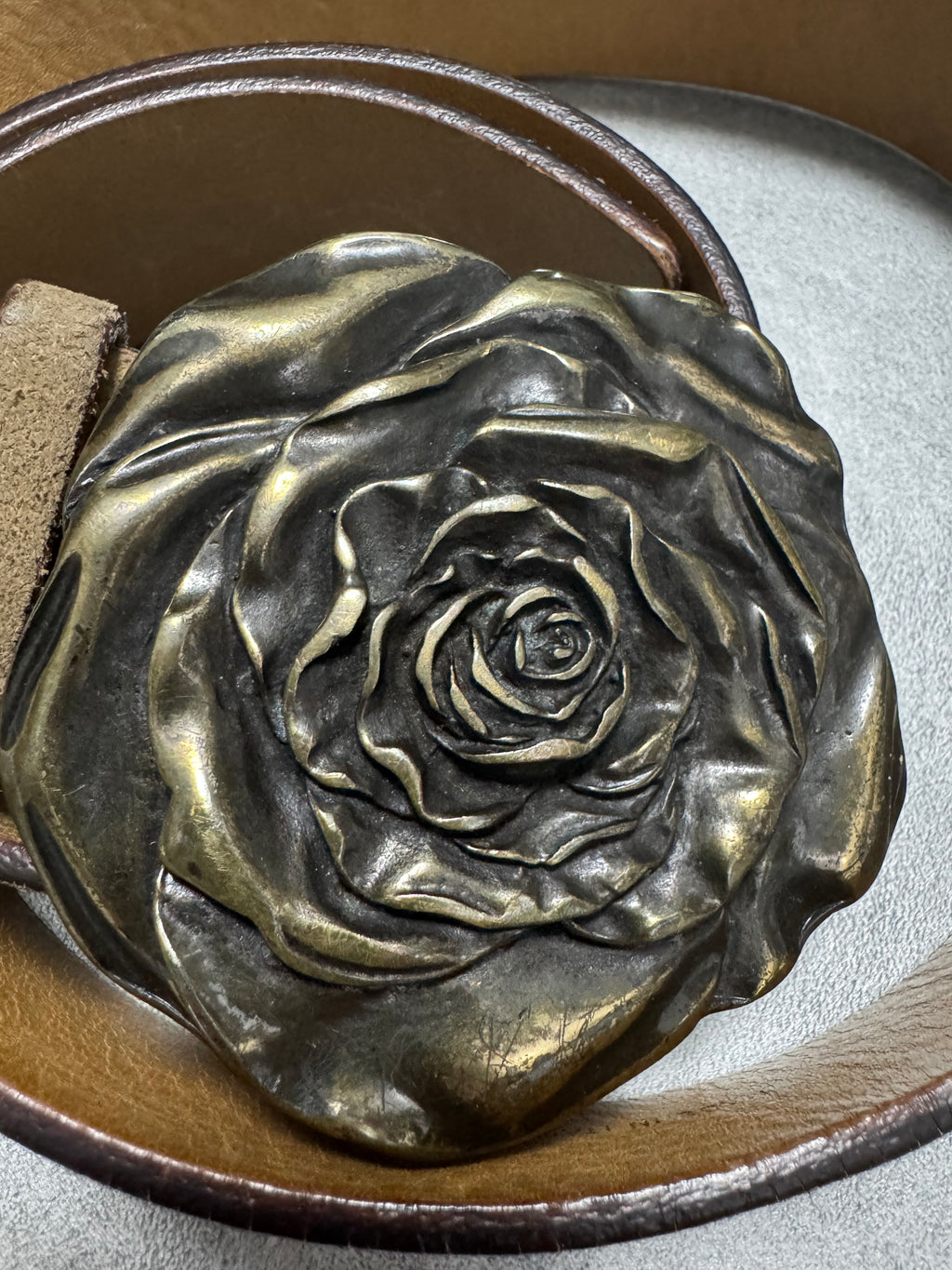 AW2003 Cavalli Infinity Rose Buckle Leather Belt