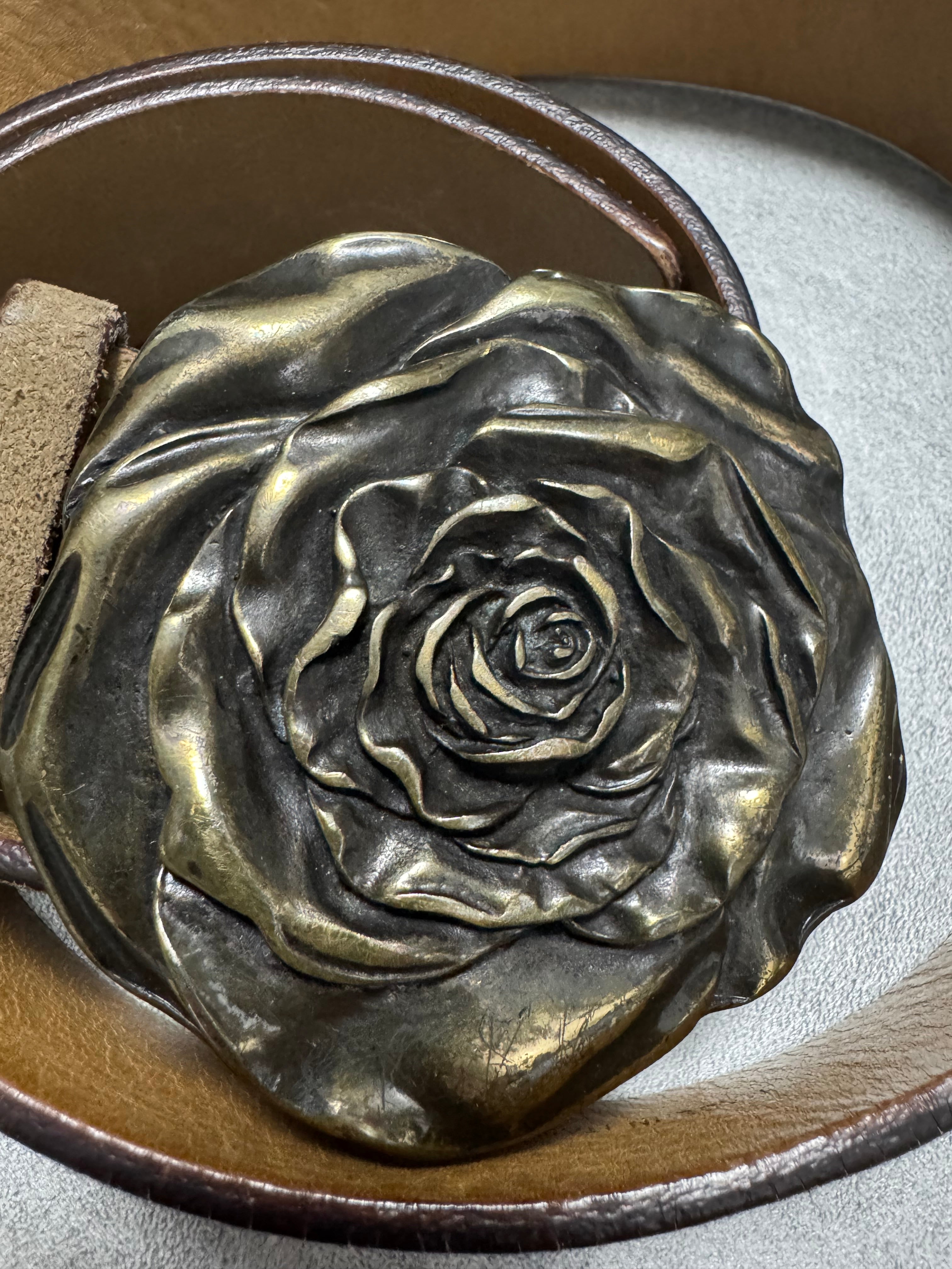 AW2003 Cavalli Infinity Rose Buckle Leather Belt