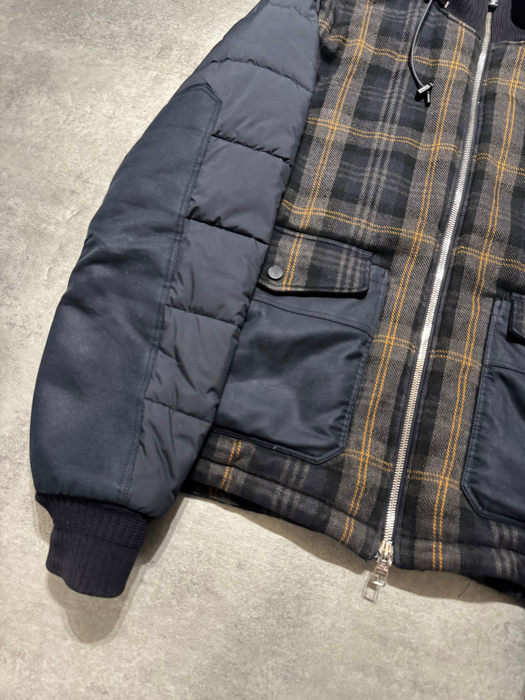 Louis Vuitton Tartan Hooded Blue Bomber Jacket