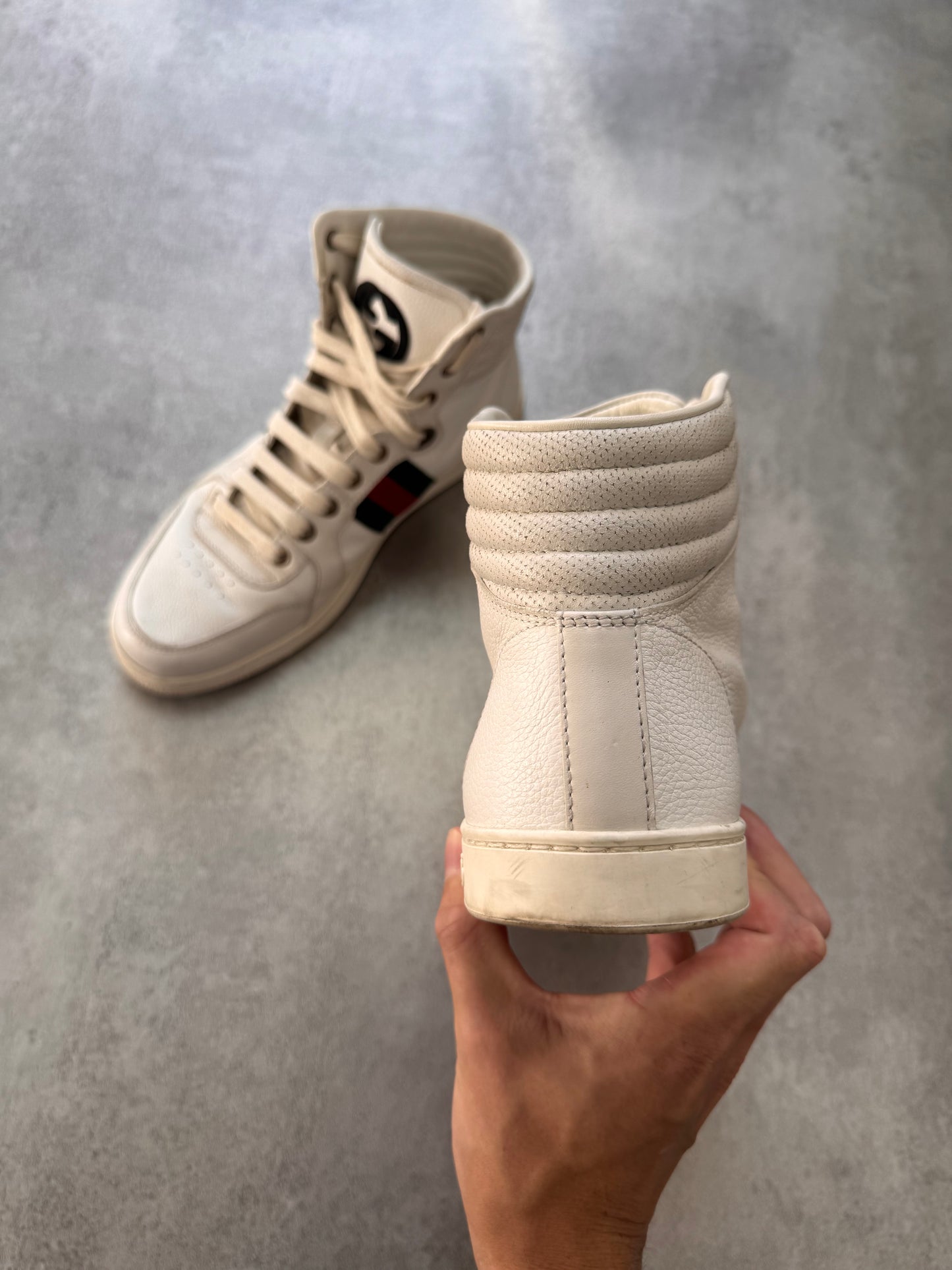 Gucci Italian White High Sneakers (40eu/us7)