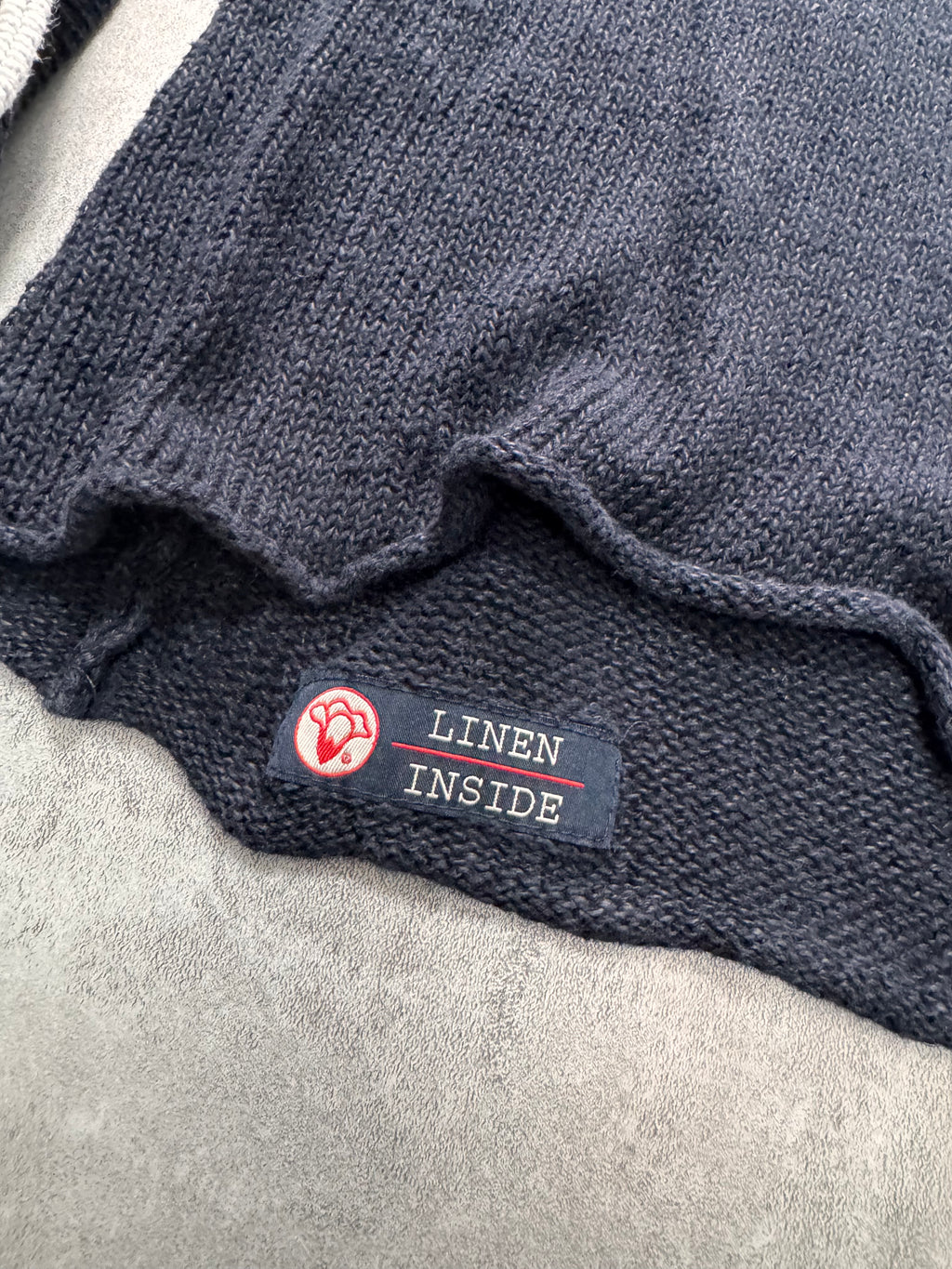 2000s Armani Futuristic Design Navy Sweater