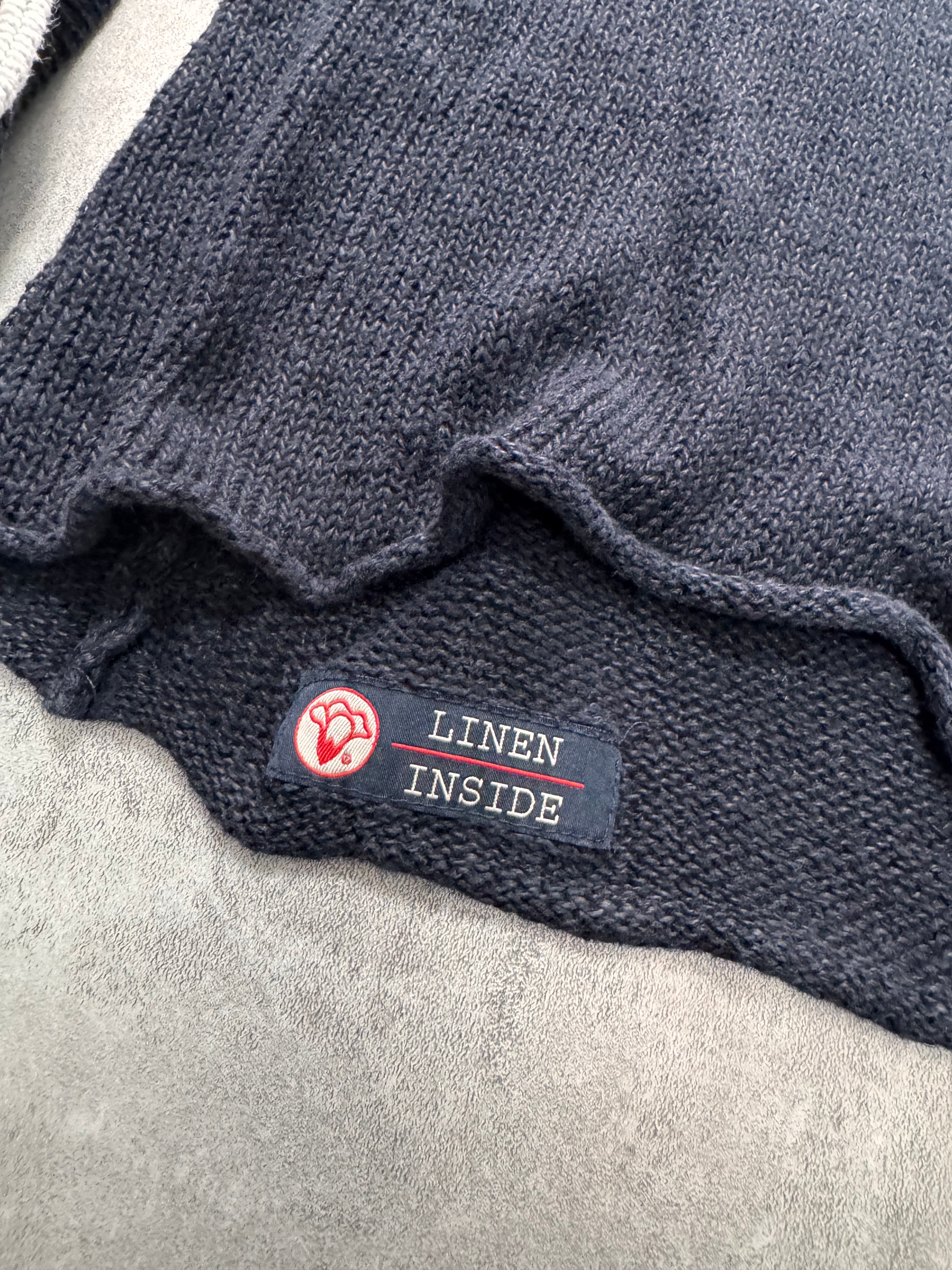 2000s Armani Futuristic Design Navy Sweater