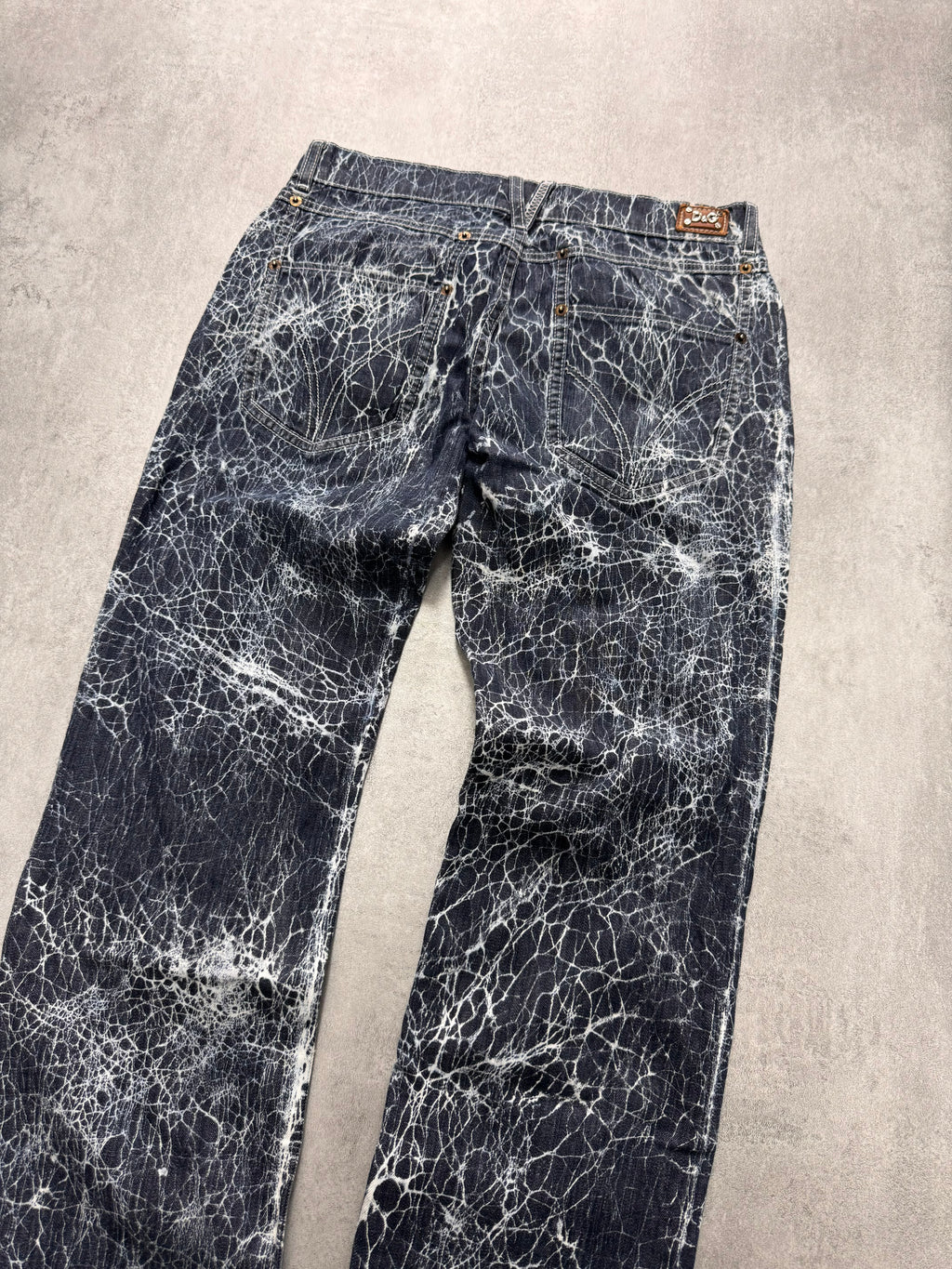 2000s Dolce & Gabbana Spiderweb Denim Jeans