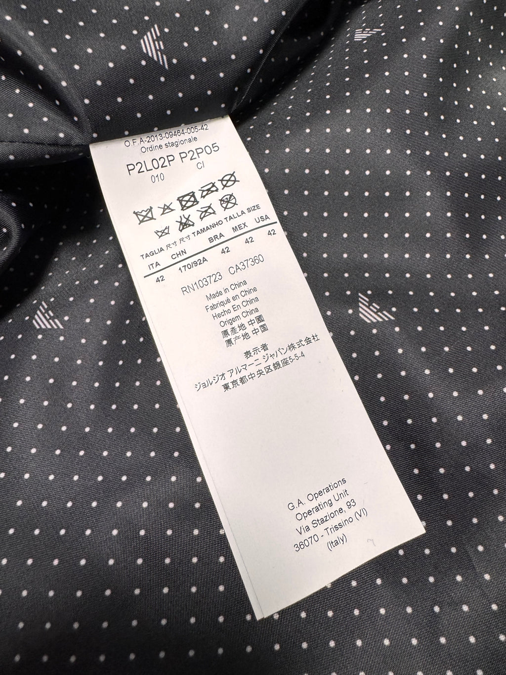 FW2013 Emporio Armani Lamb Fur Navy Grey Split Jacket