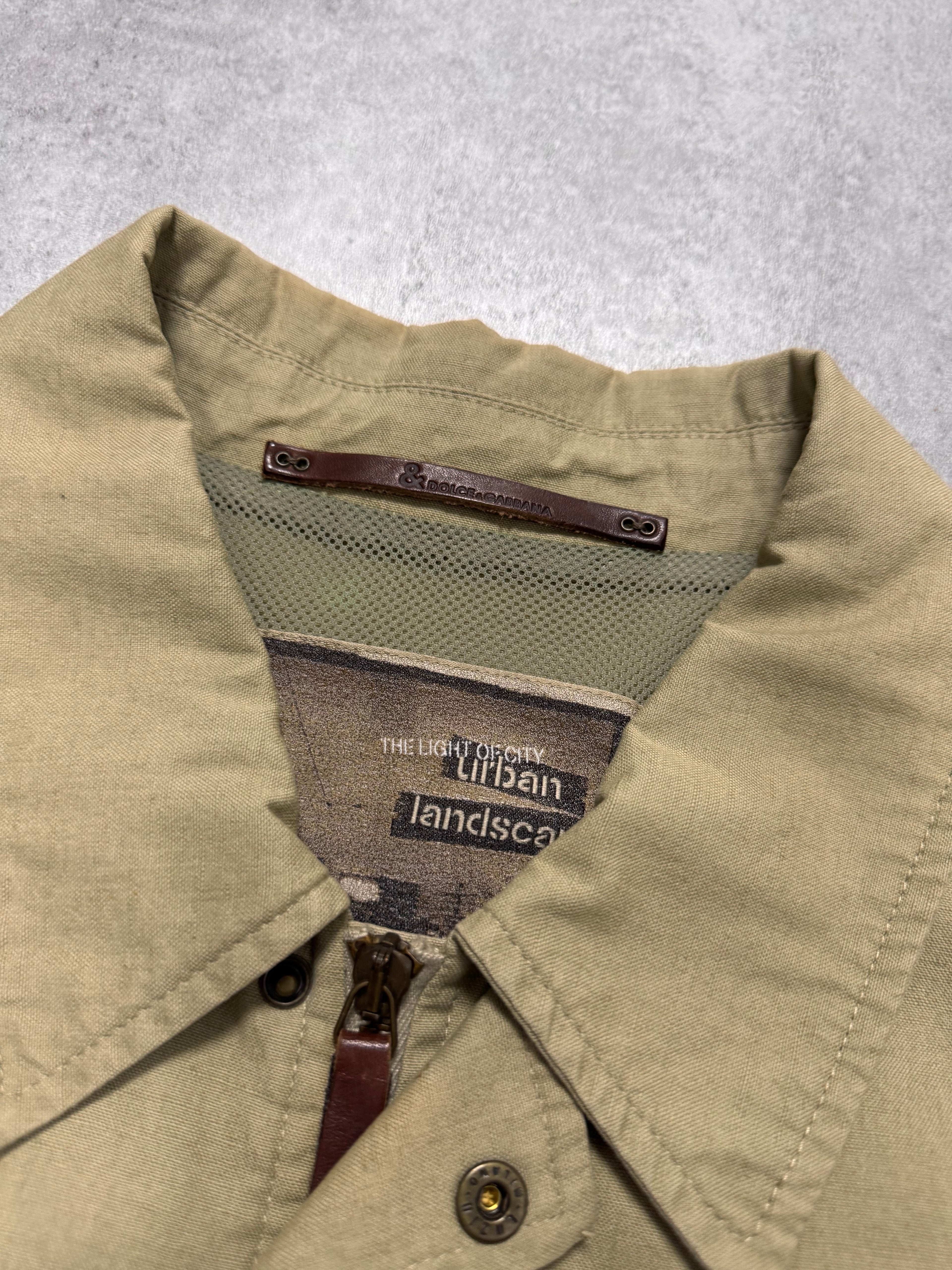 2000s Dolce & Gabbana Buttoned Multi-Pocket Beige Jacket