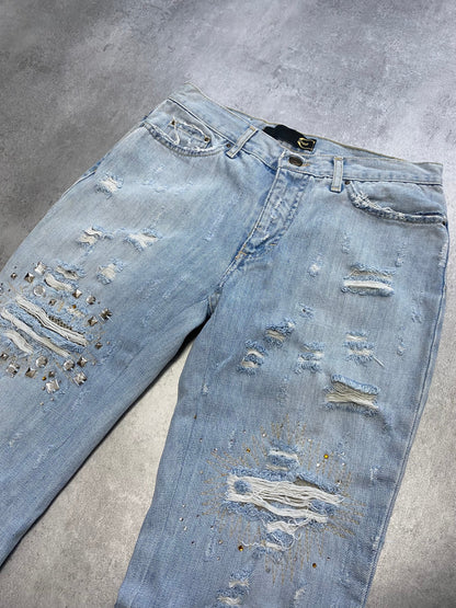 Just Cavalli Embelished Crystal Denim Jeans (XS)