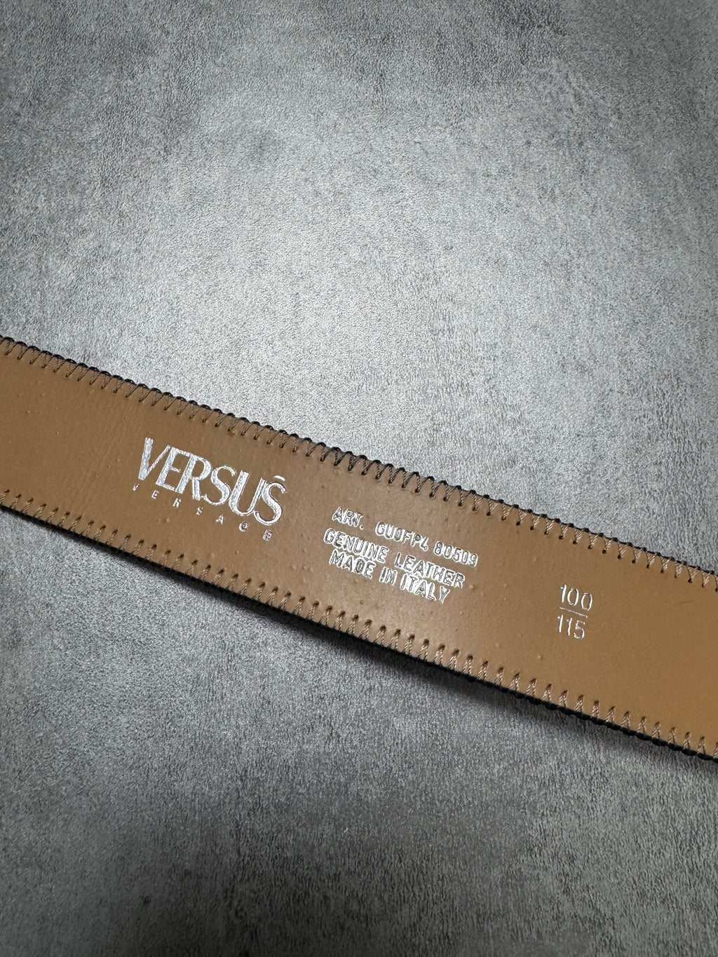 Versace Black Cracked Leather Belt