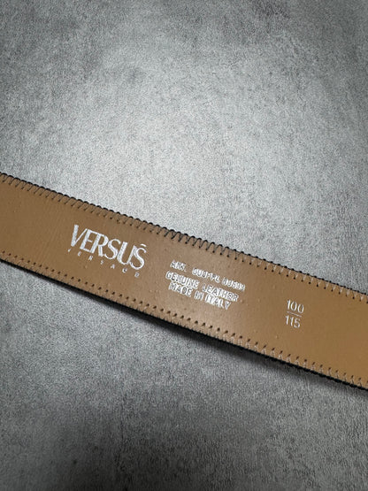 Versace Black Cracked Leather Belt (OS)