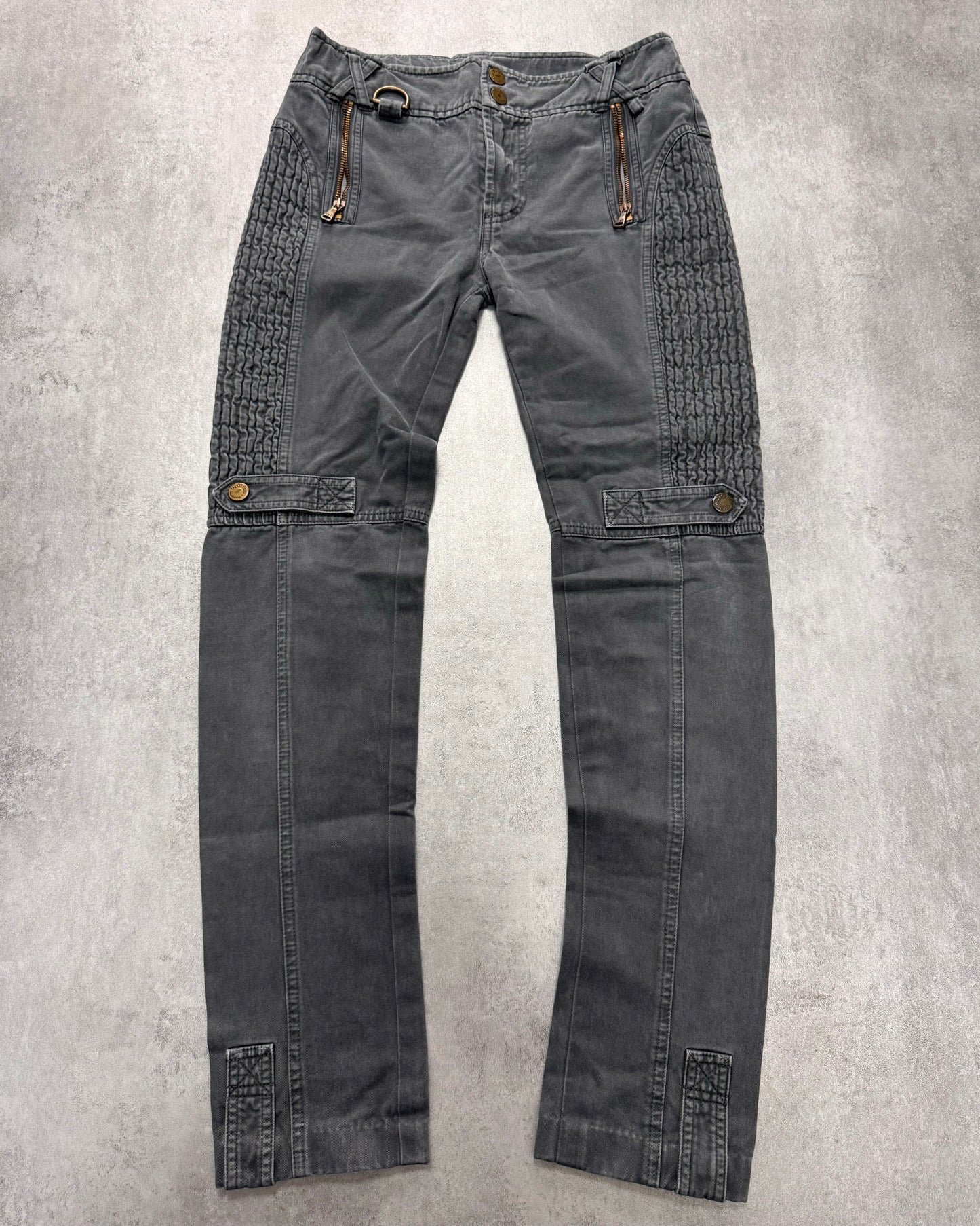 2000s Dolce & Gabbana Slim Technical Grey Denim Jeans (XS)