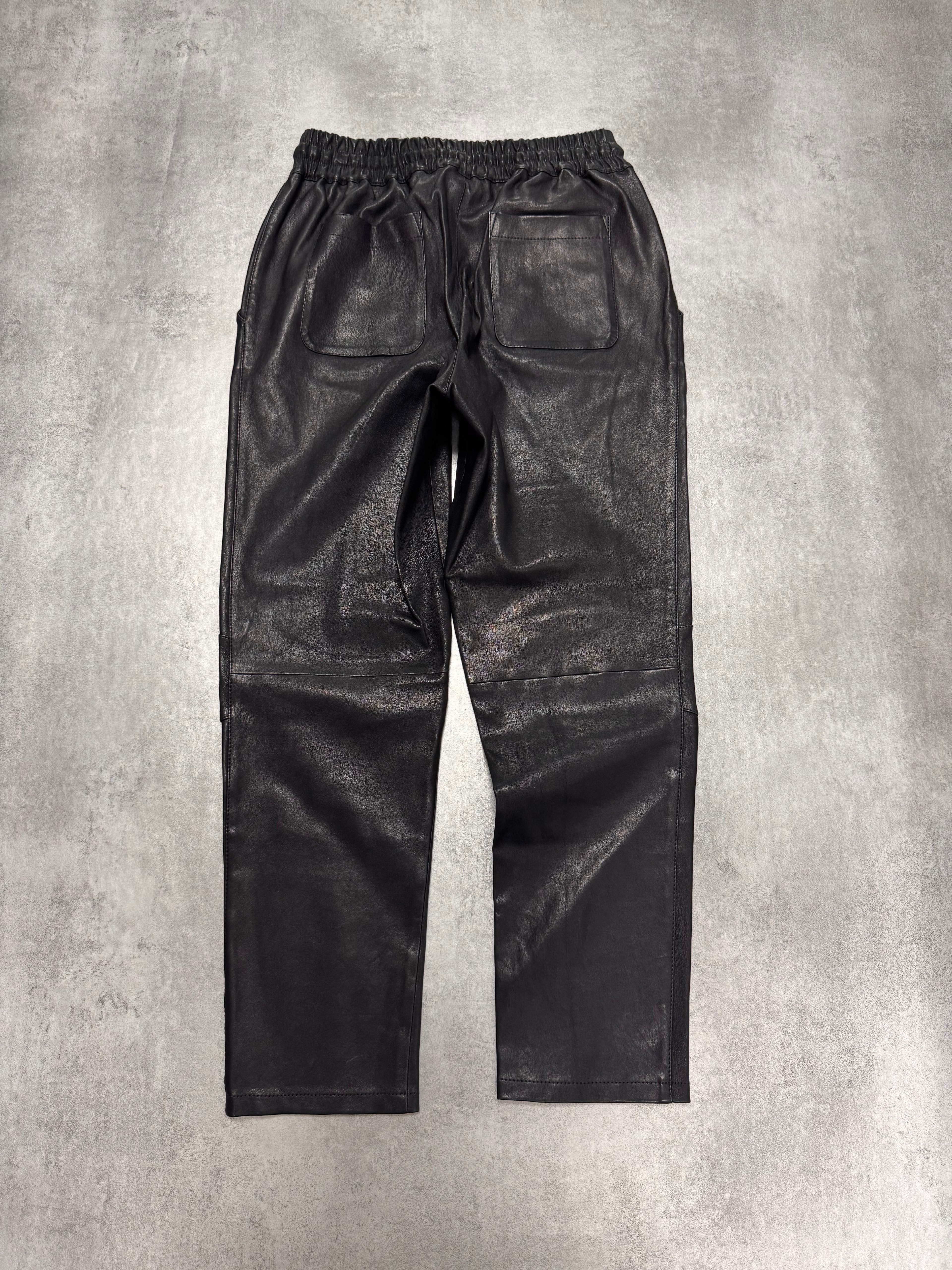 SS2016 Emporio Armani Black Leather Pants